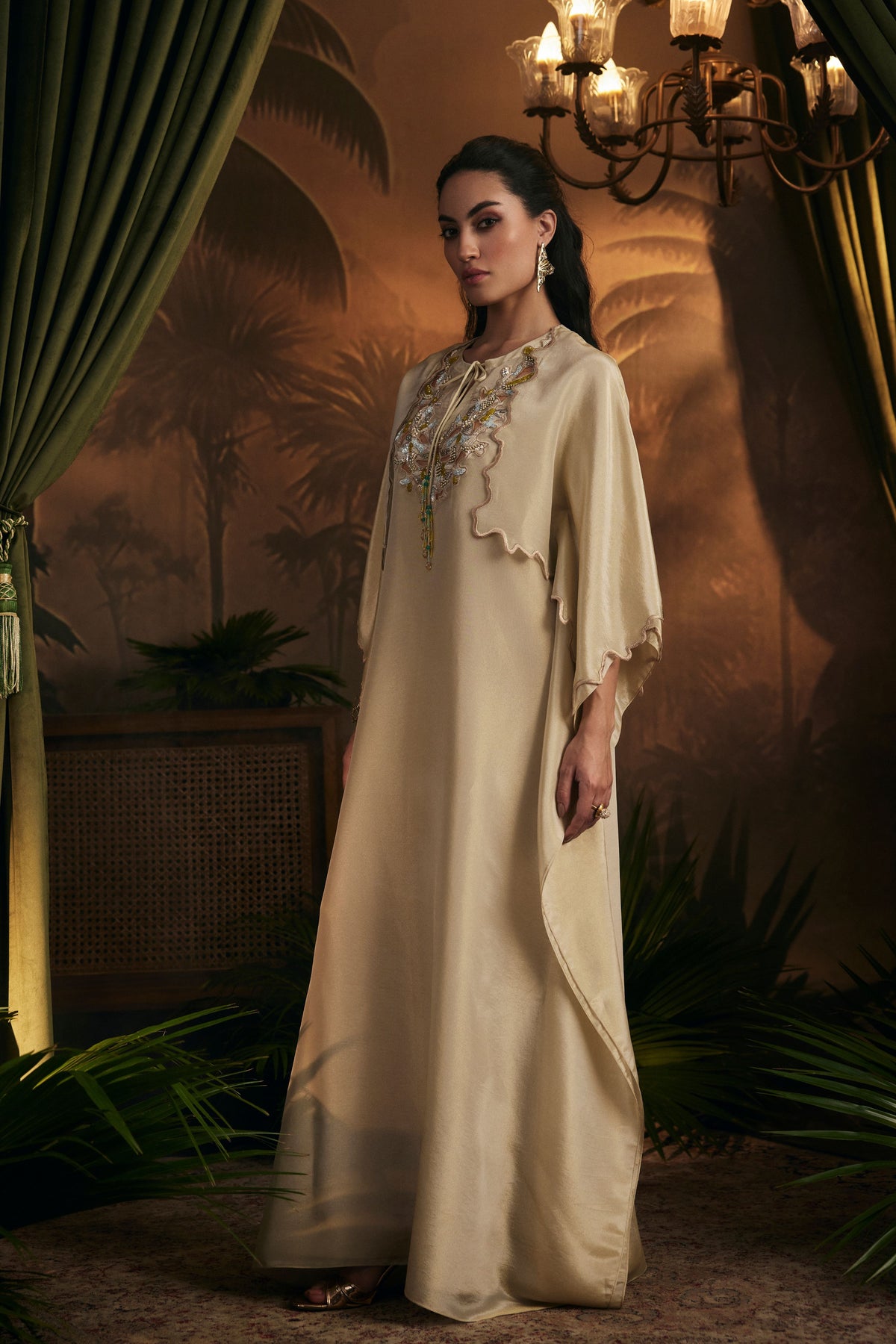 Champagne Gold Embroidery Kaftan