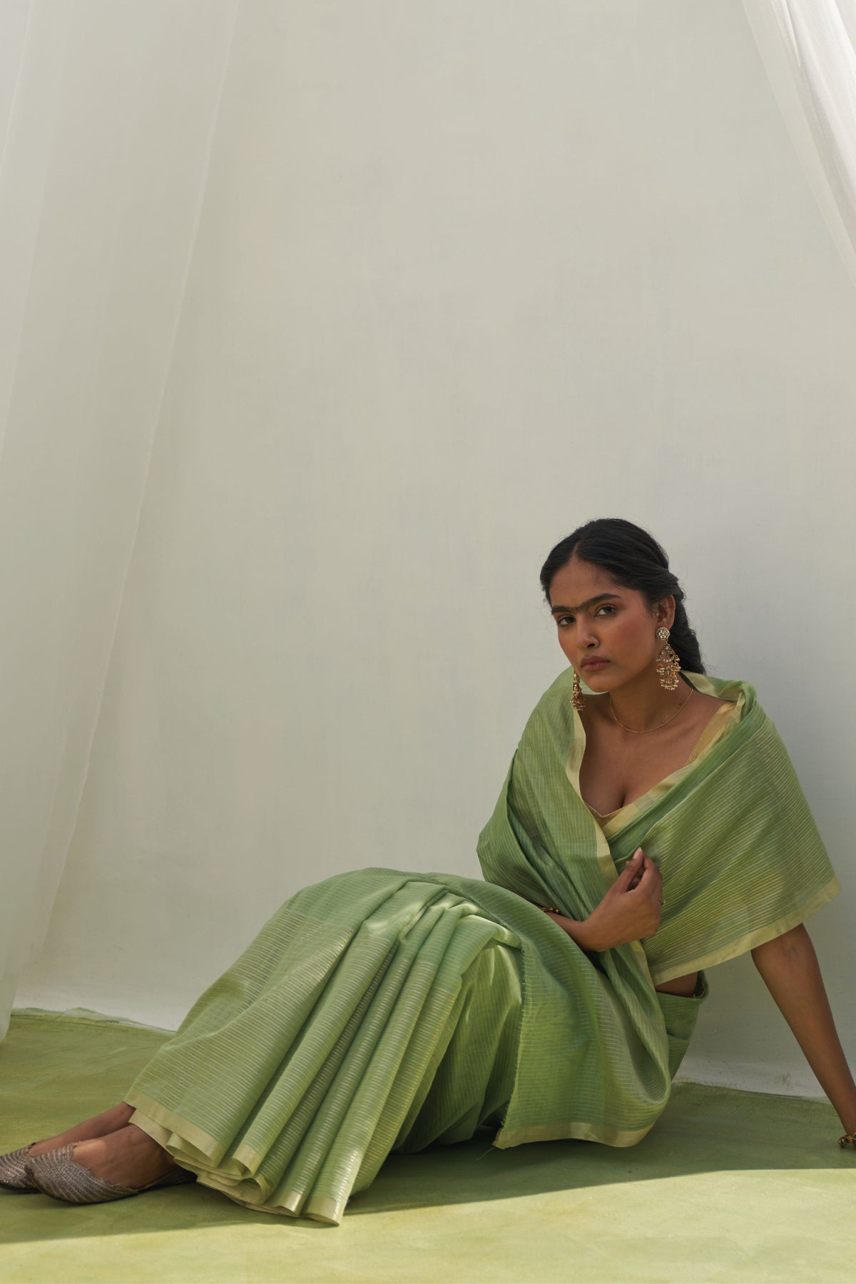 Nirvi Green Saree