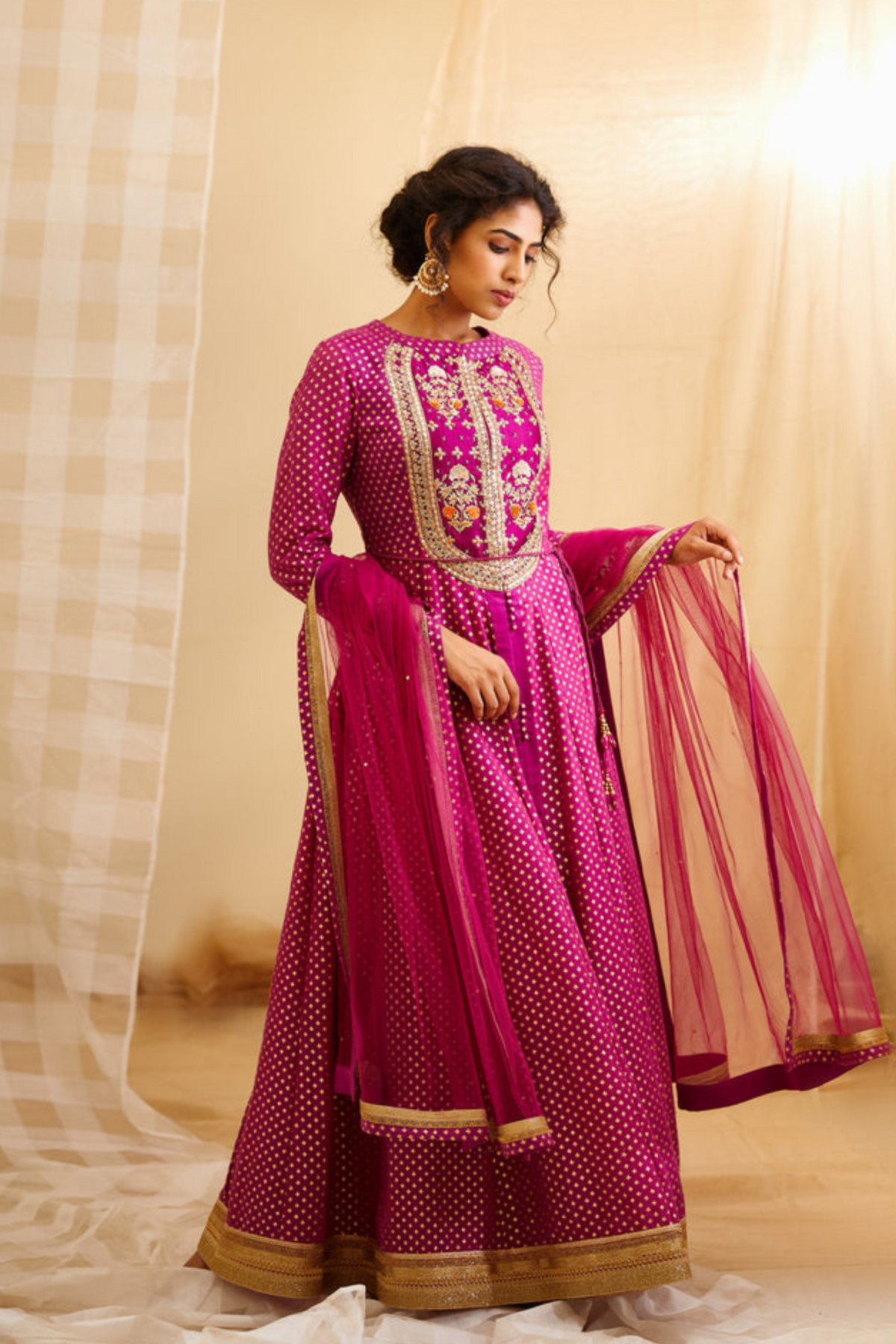 Wine Pink Anarkali Set