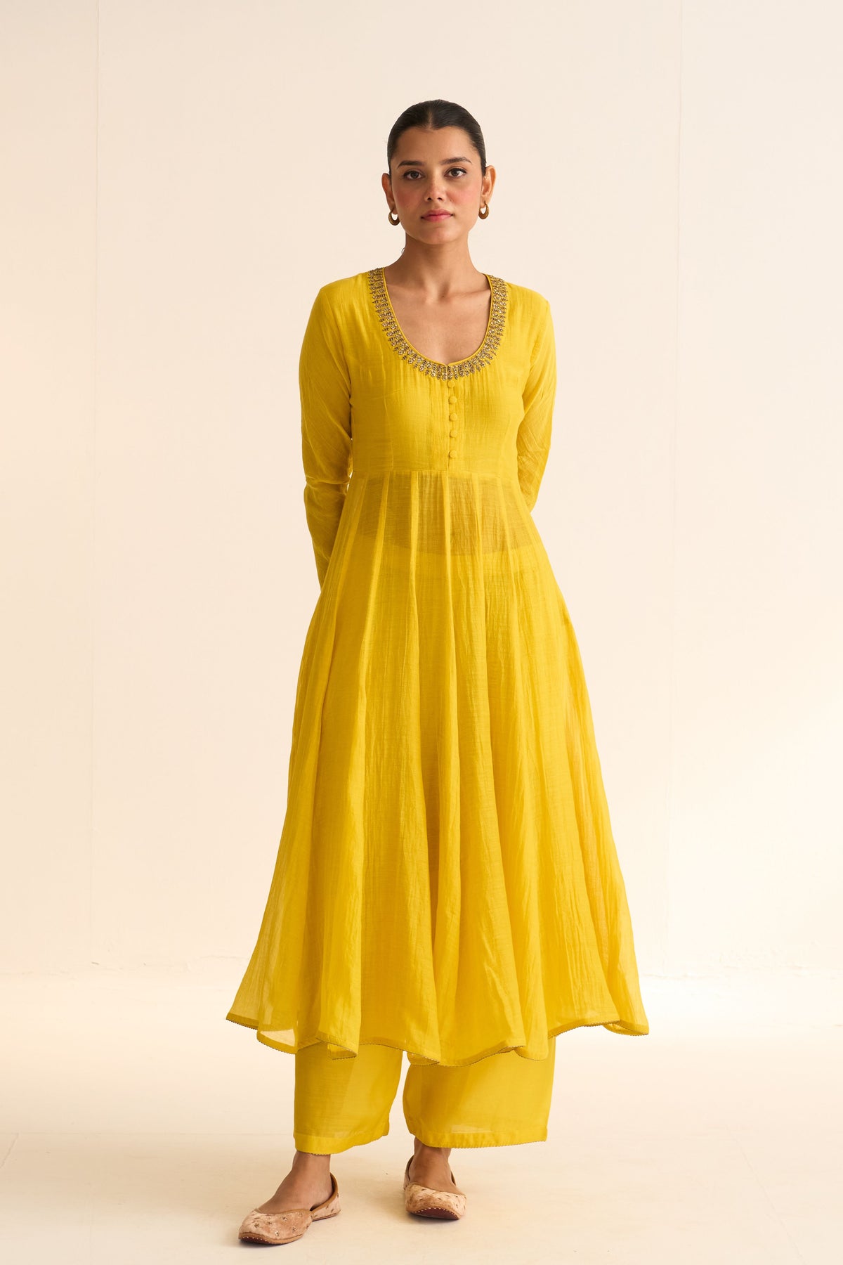 Vara Yellow Ghoomar Anarkali Set