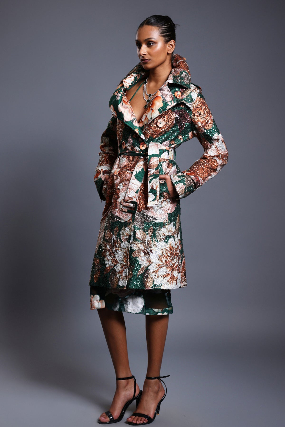 Emerald Embroidered Coat