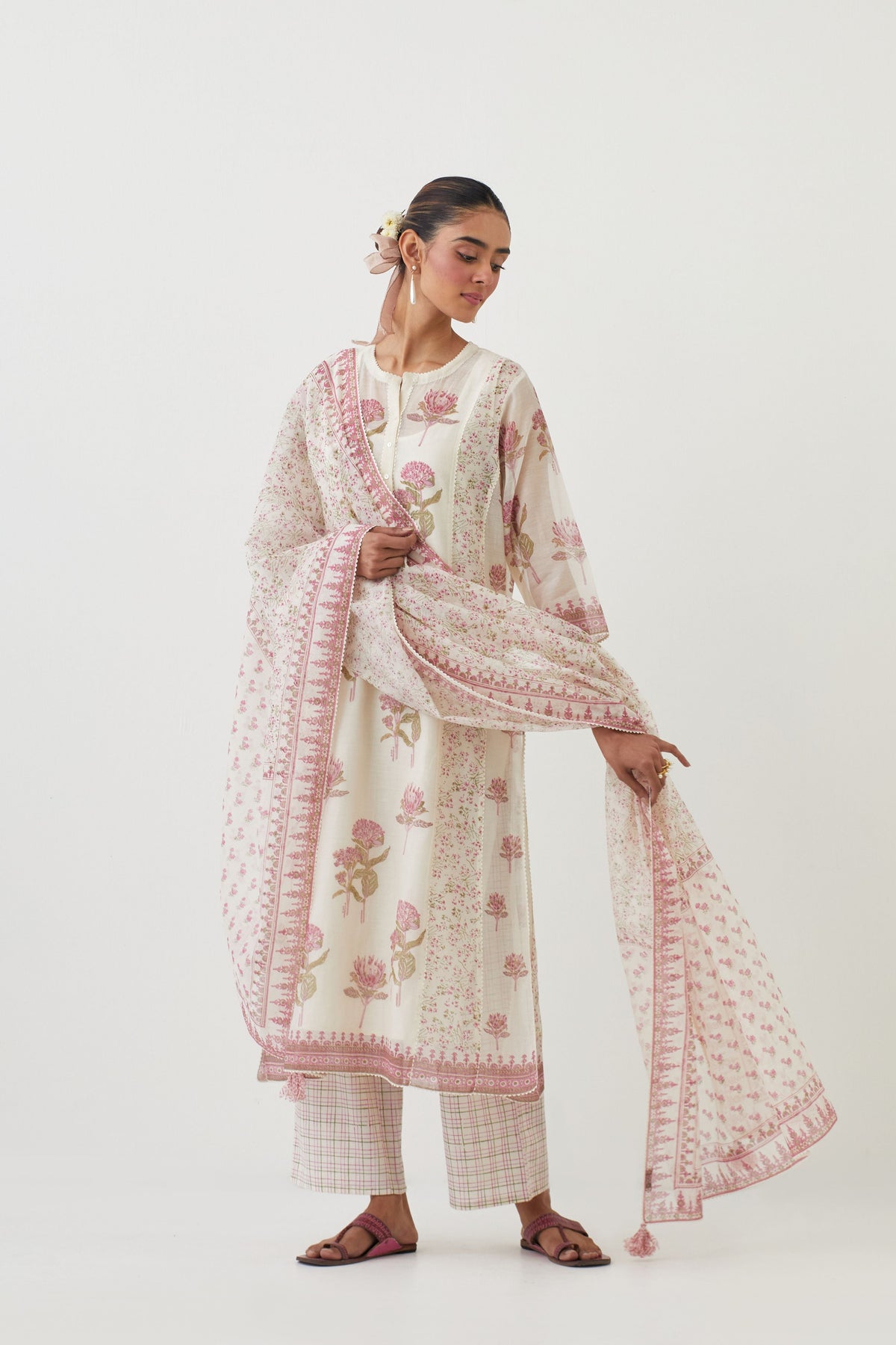 Pink Bloom Kurta Set