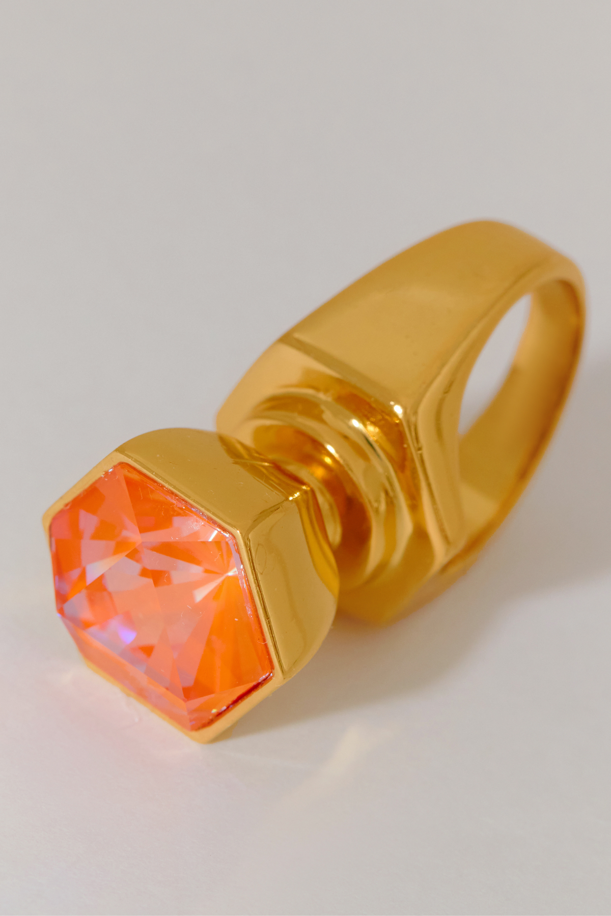 Hexa Crystal Ring - Orange Dawn