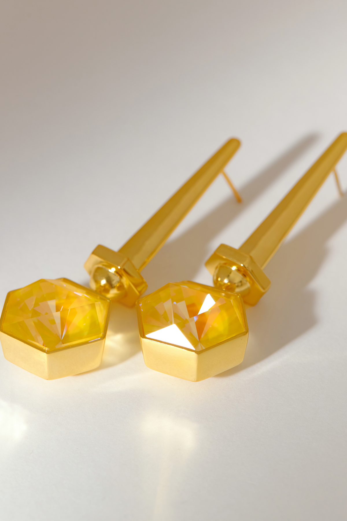 Hexa Crystal Earring - Sunrise Yellow