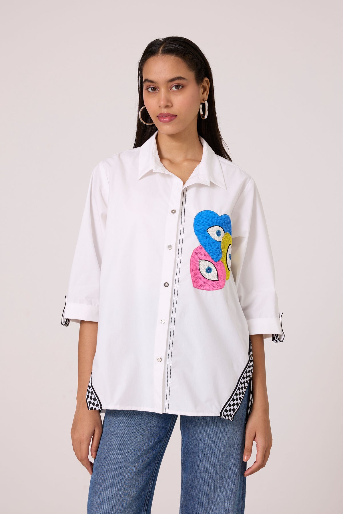 Doris Applique Bright White Shirt