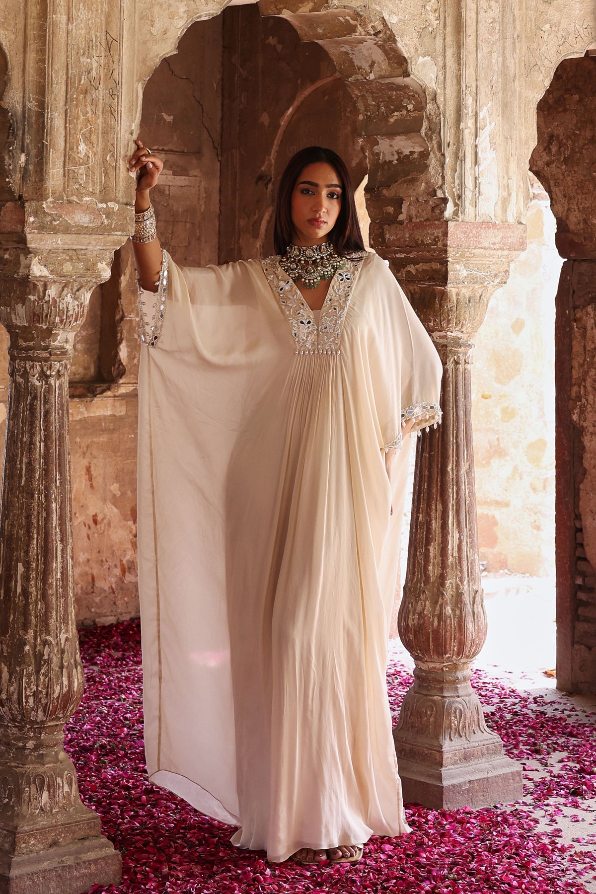 Vidhi Kaftan in Ivory