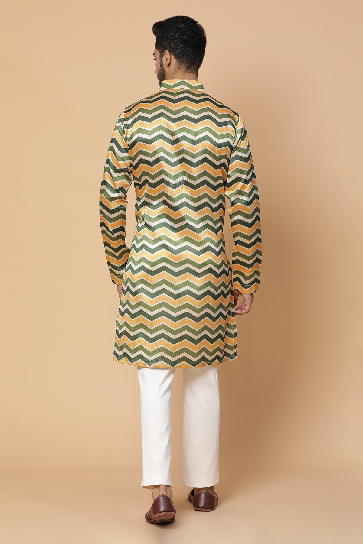 Cheveron silk kurta