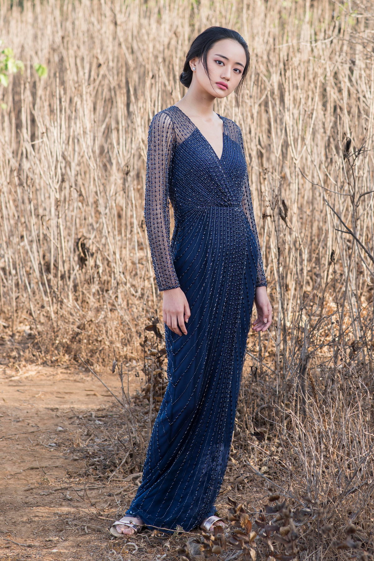 Navy Slim Gown