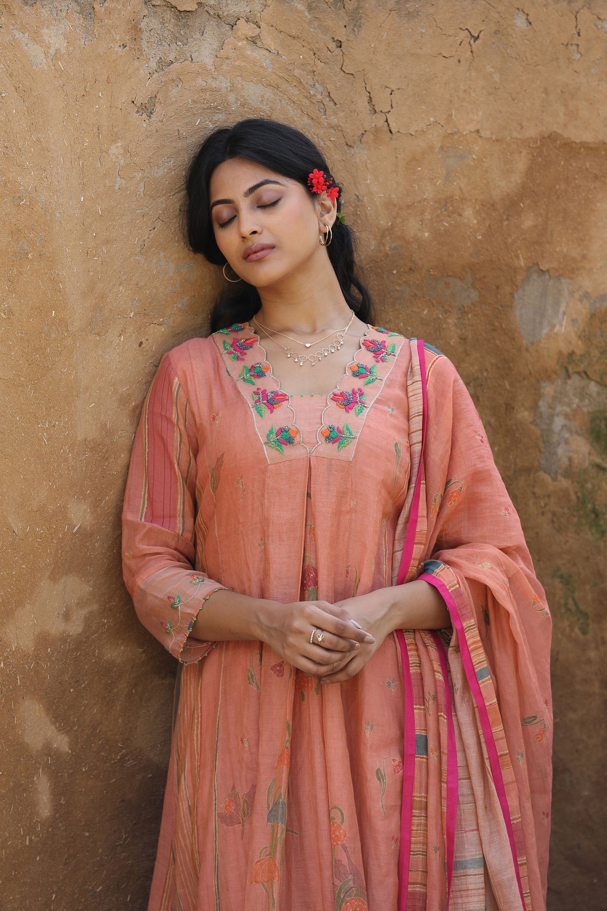 Peach Kurta Set