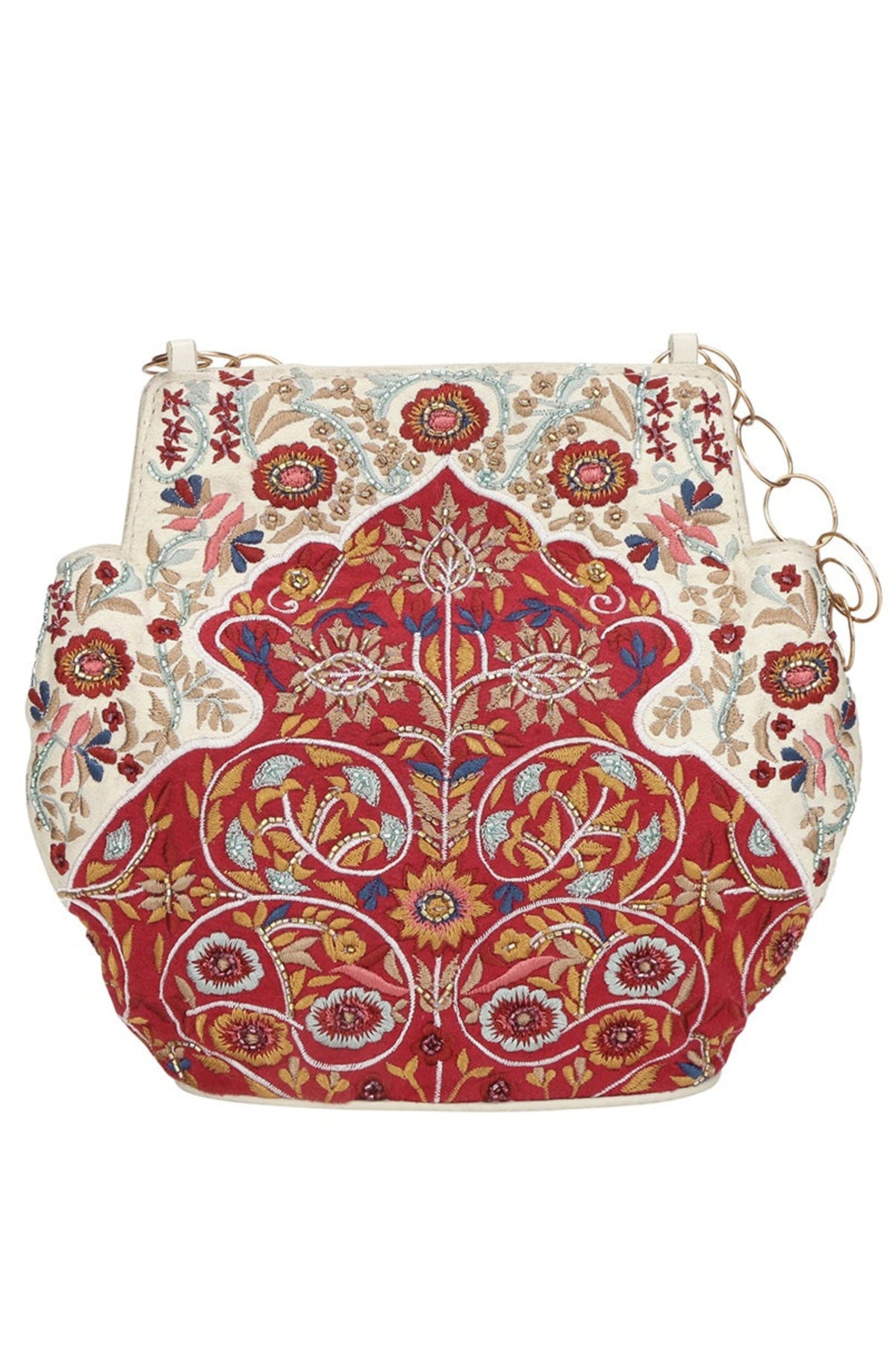 Sweet pea embroidered potli bag