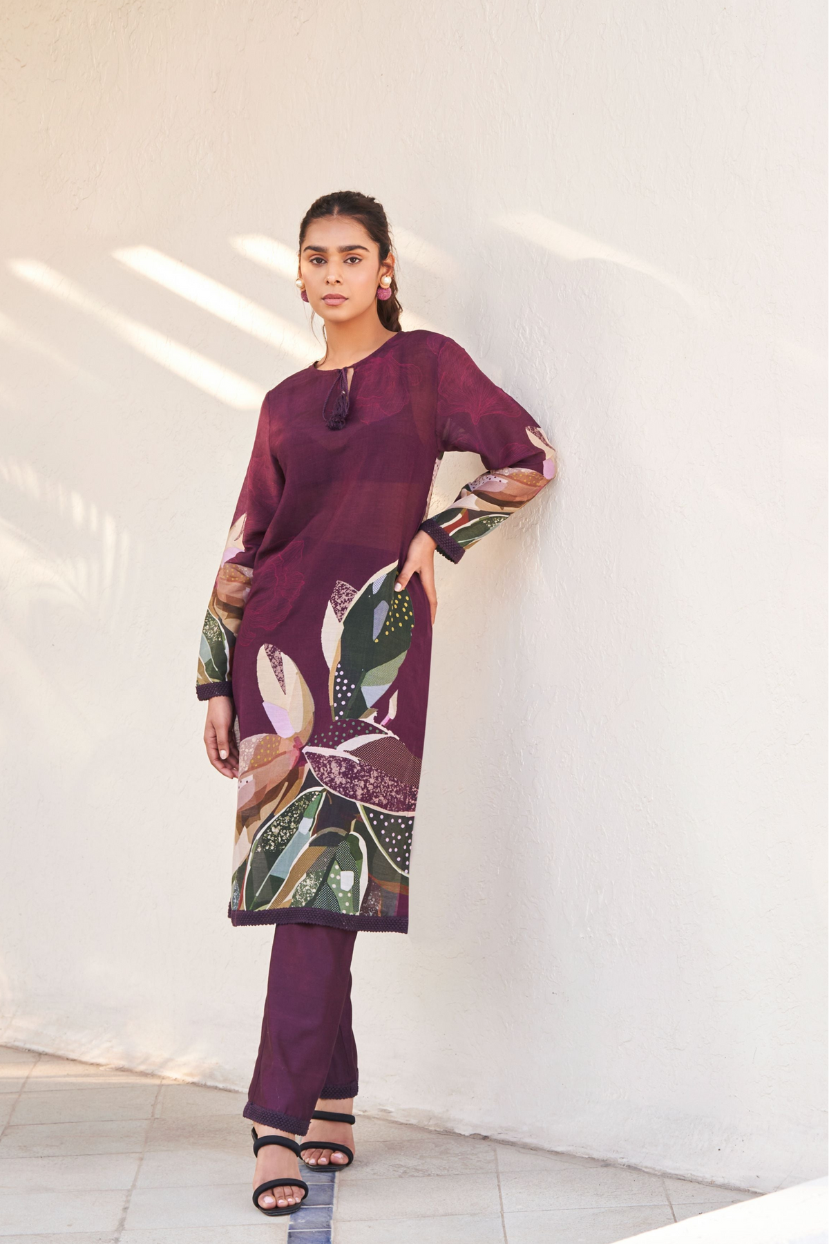 Botanical Leaf Kurta Set