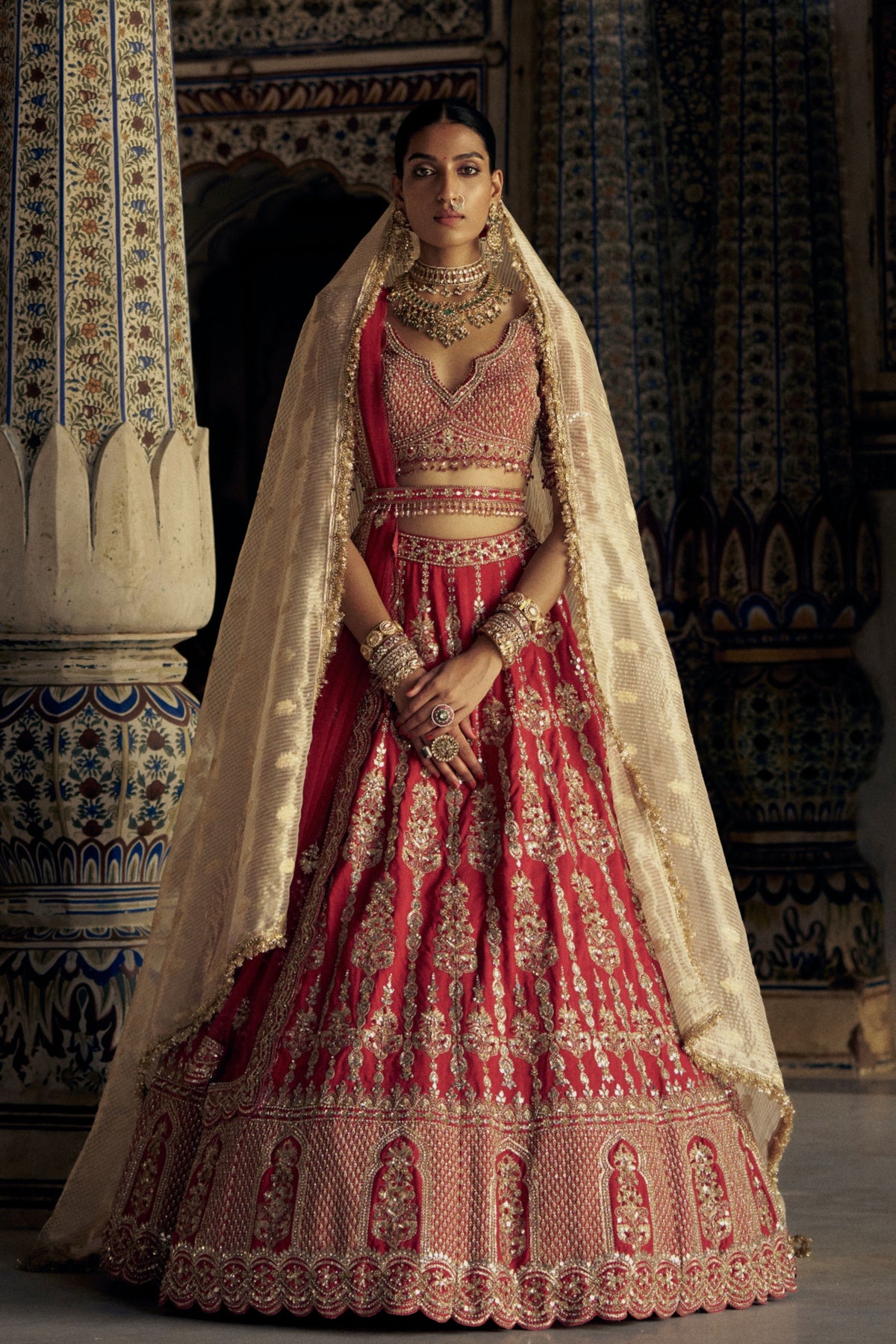 Blood Red Lehenga Choli Set