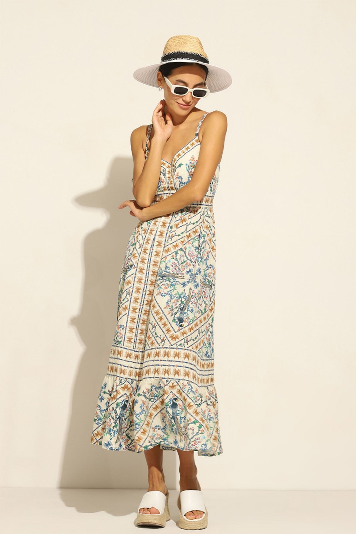 Niki Mehra Tier Midi Dress