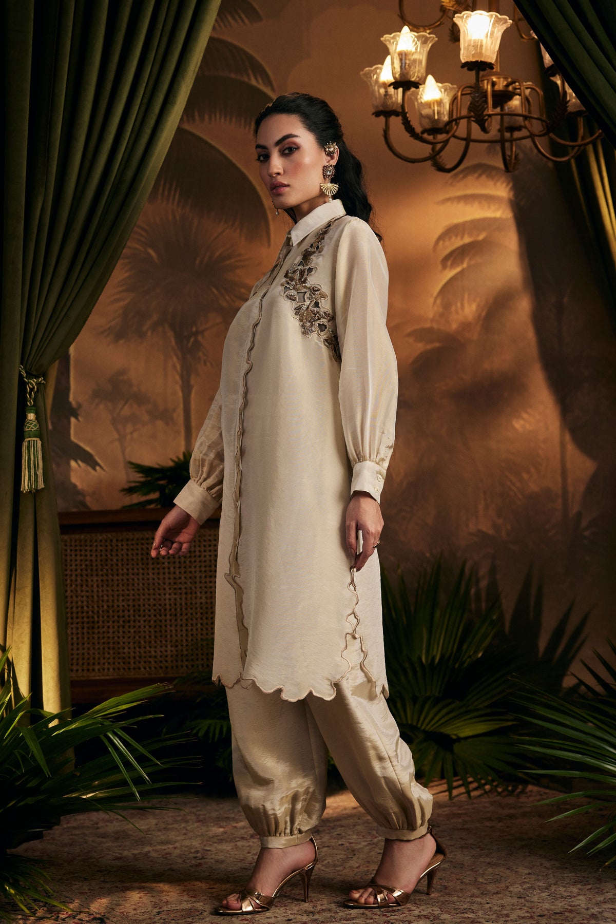 Champagne Gold Afgani Tunic Set