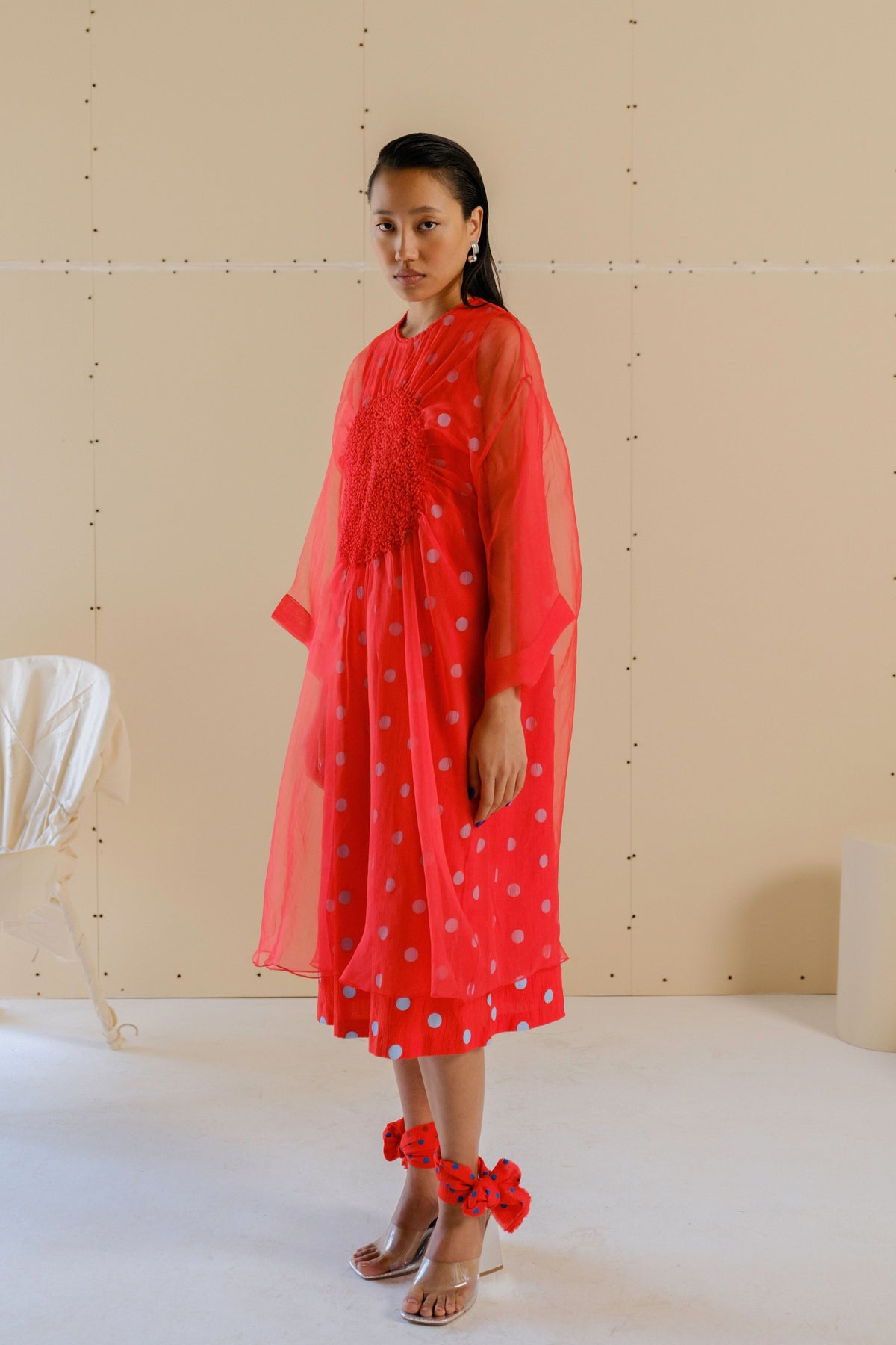 Carmine Dress in Poppy Red