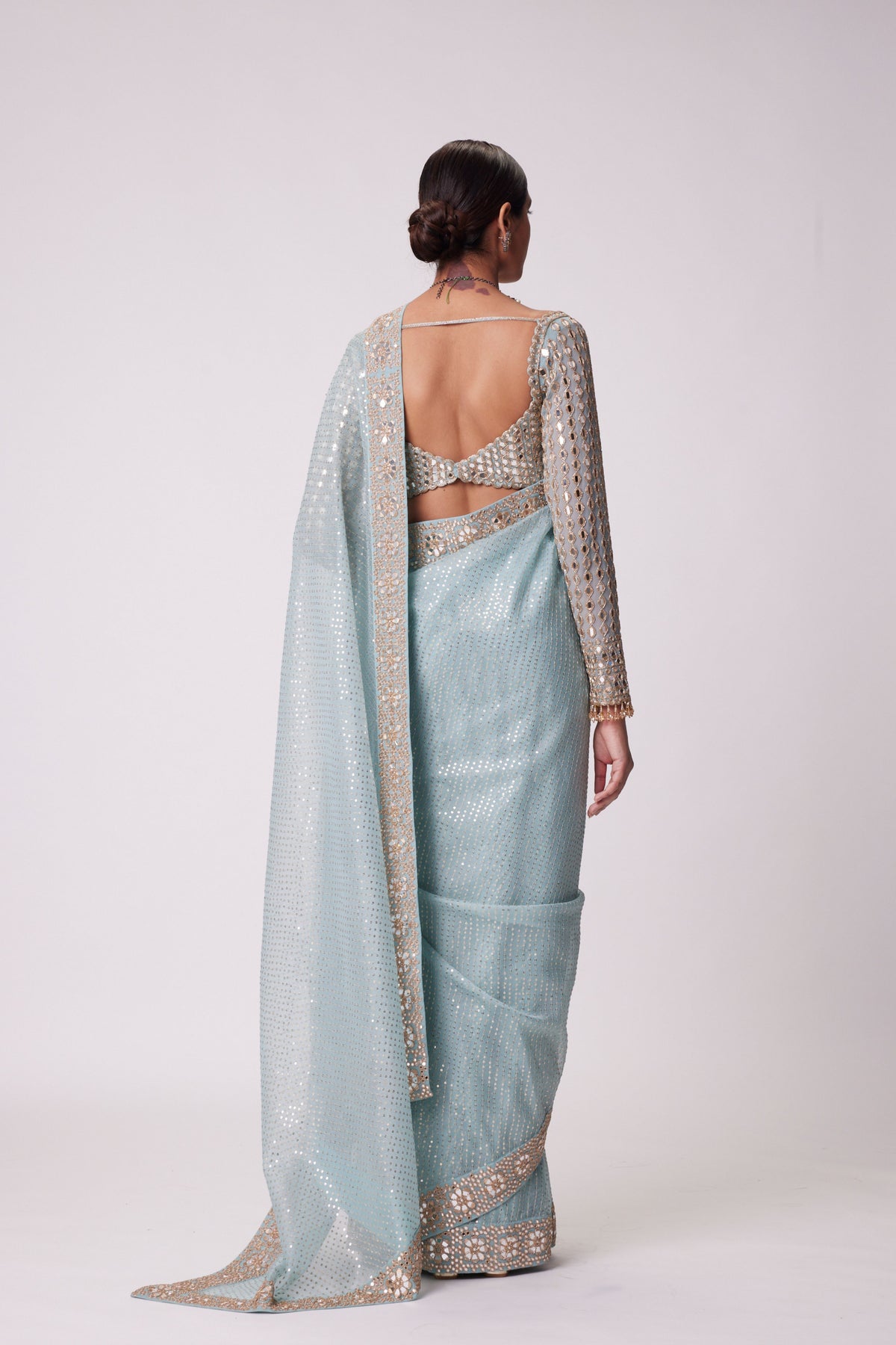 Powder Blue Saree Set