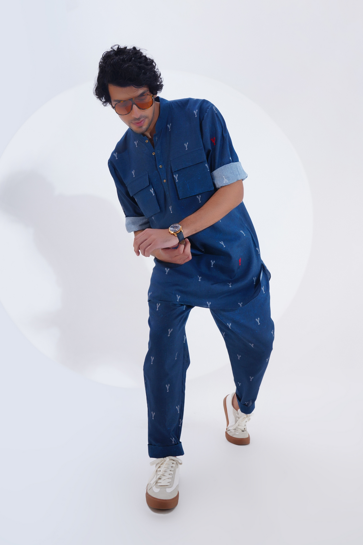 Indigo Lobster Printed Kurta Set