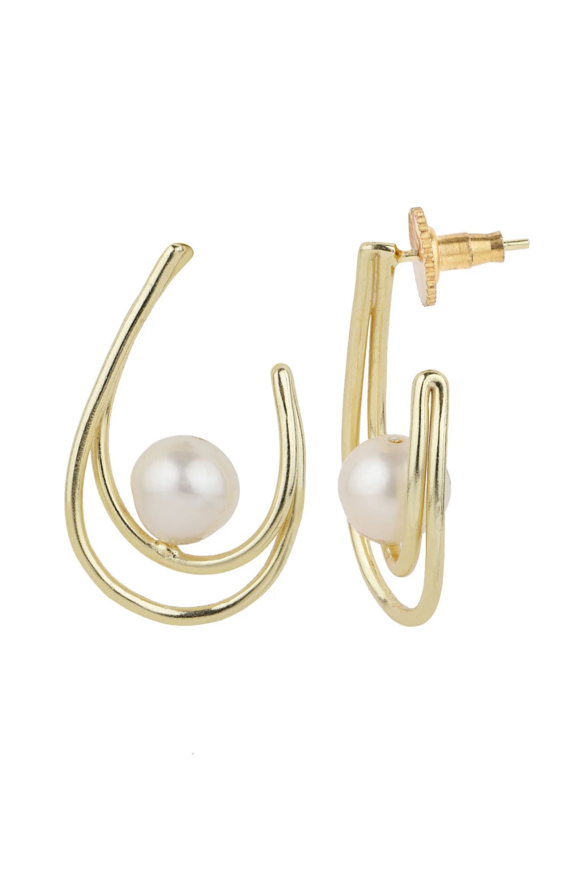 White Mini Scoop Earring