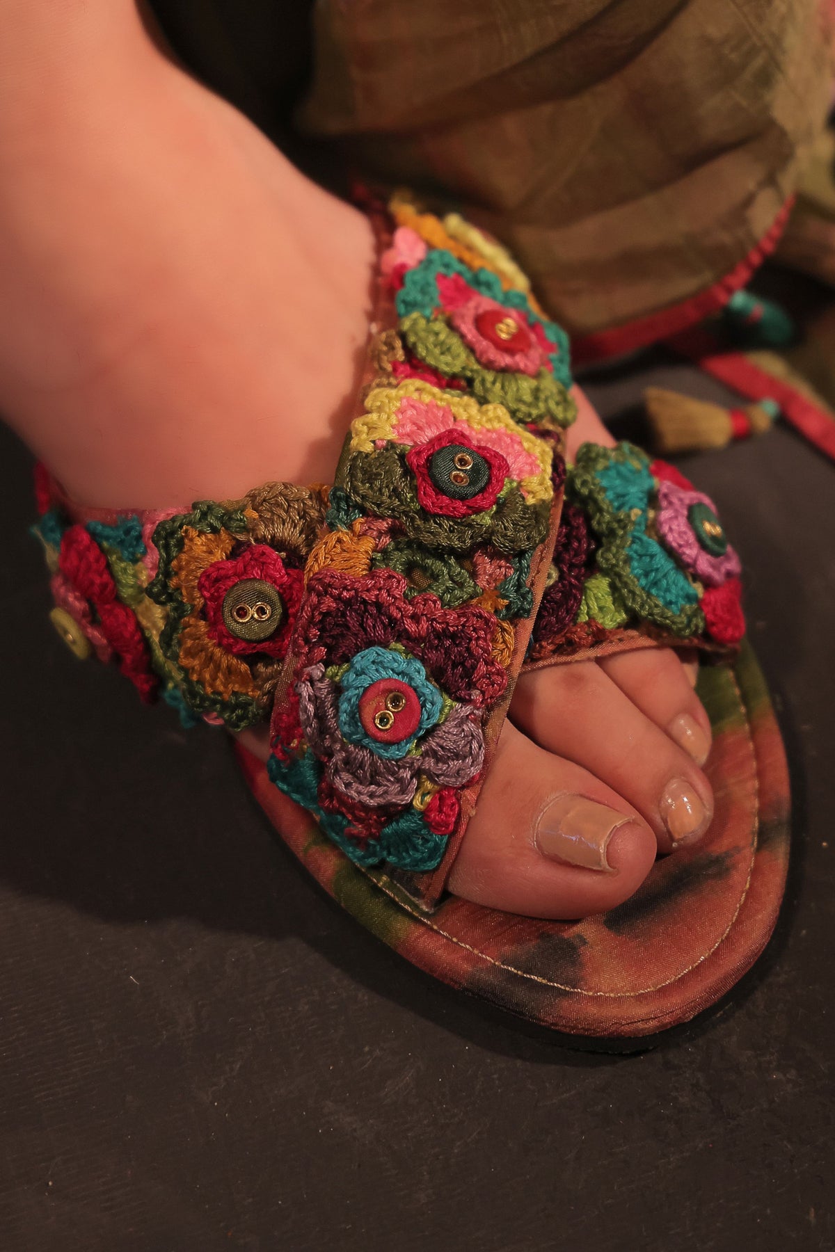 Gulaab Crochet Floral Chappal