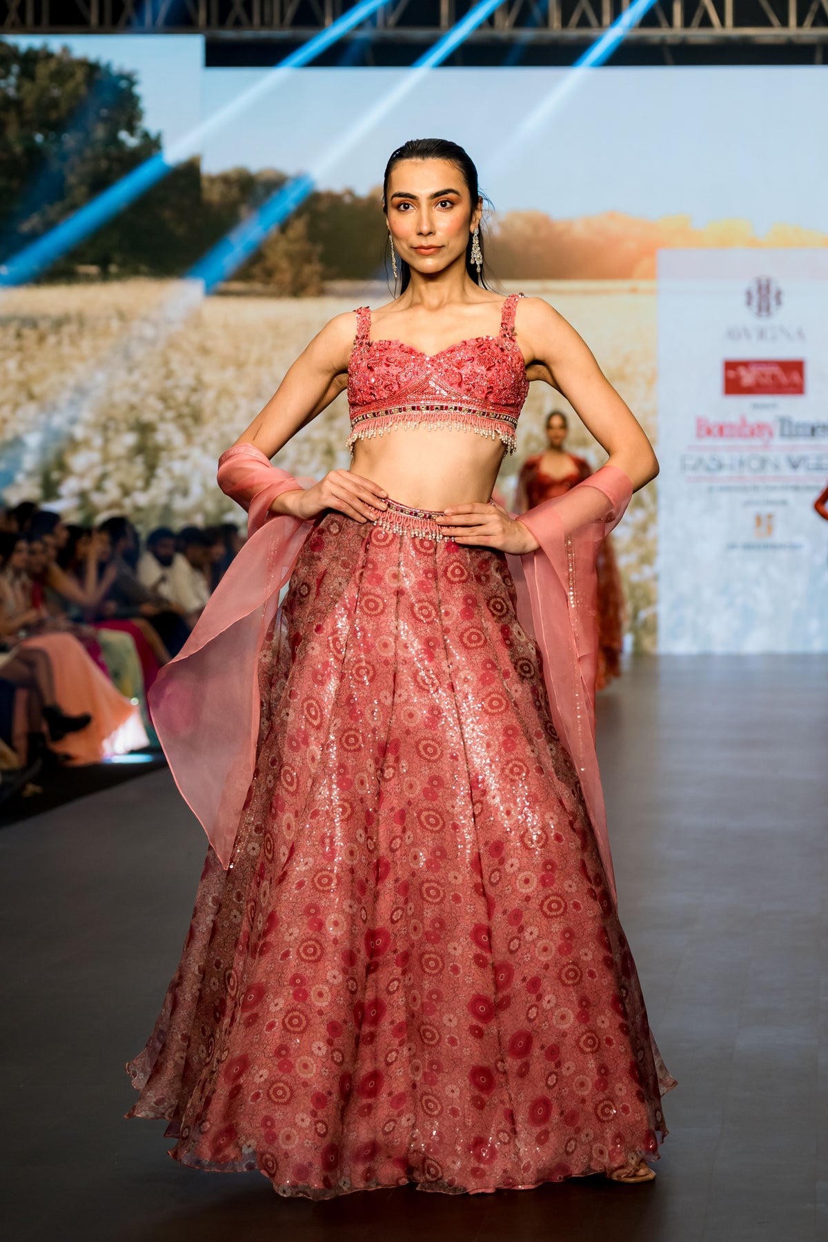 Pink Embroidered Lehenga Set