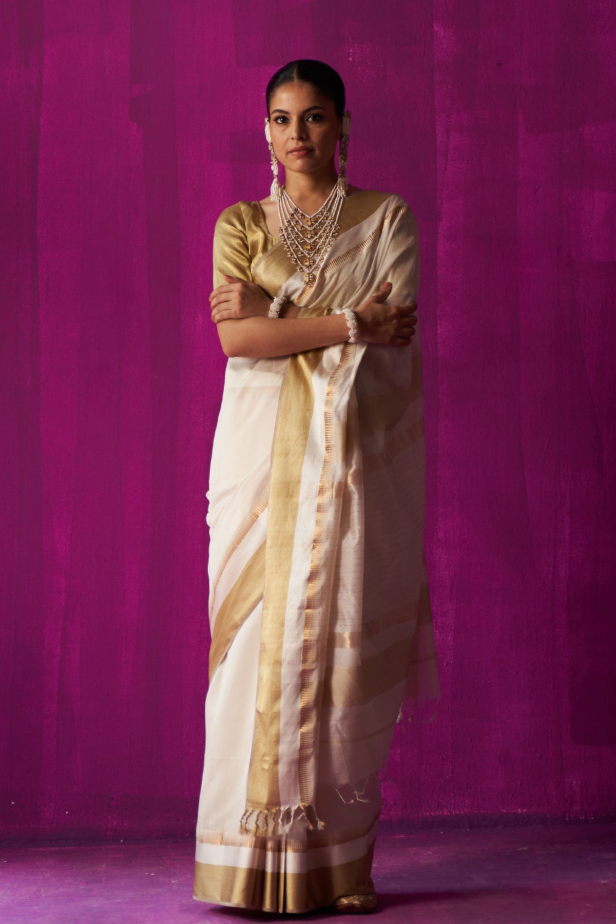 Amrapali Off White Saree