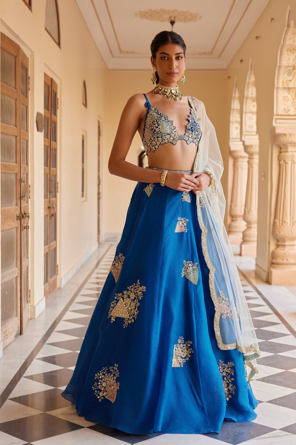 Blueberry Embroidered Lehenga Set