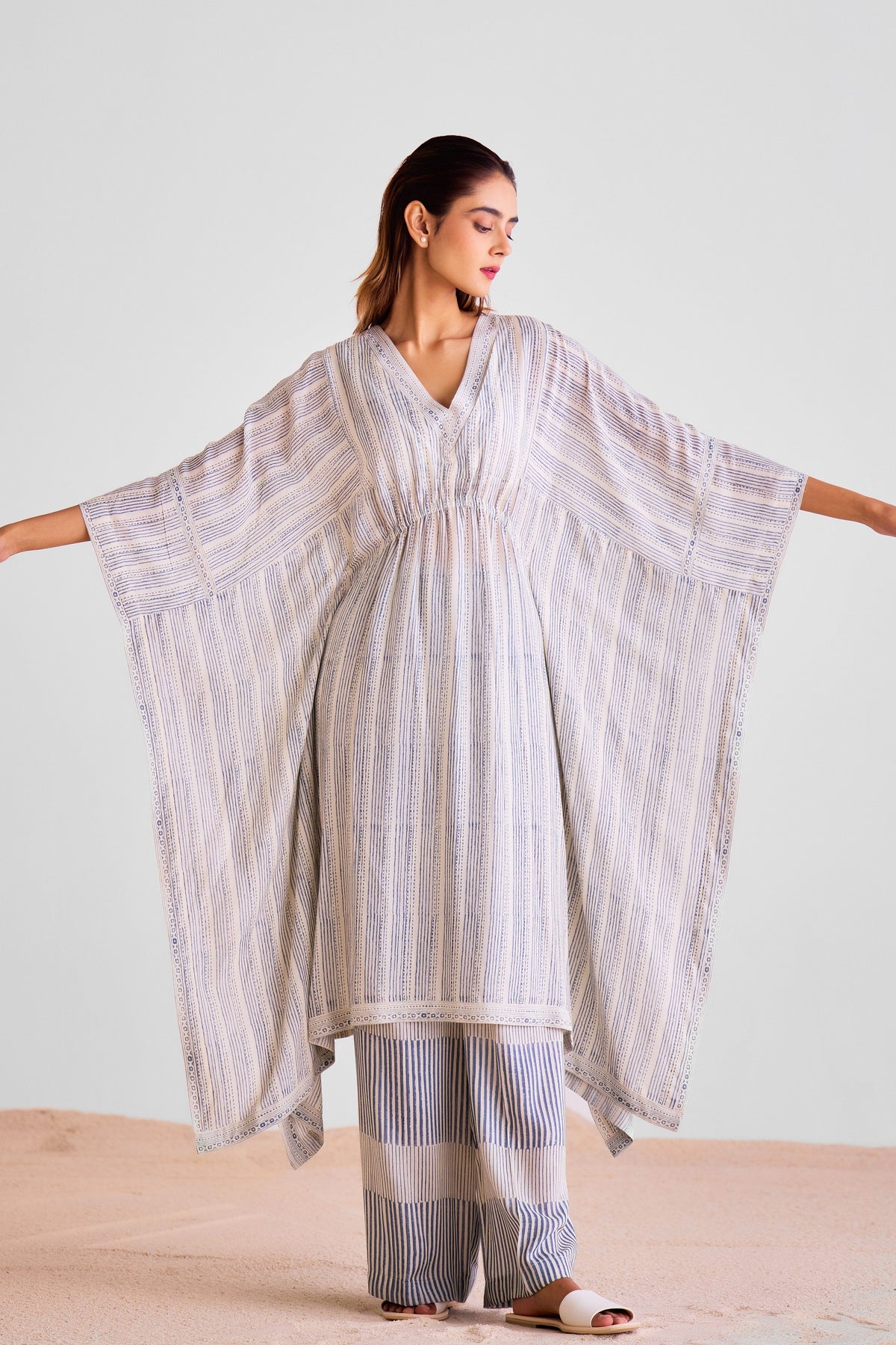 Off White Kaftan Set