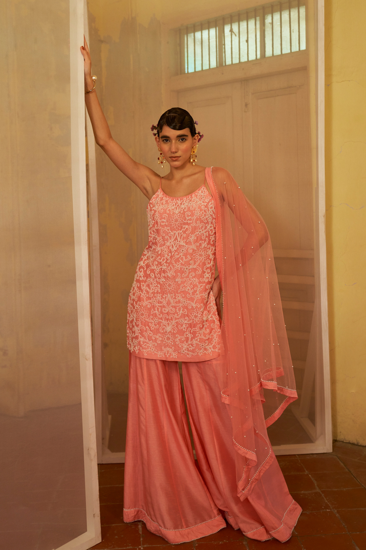 Rose Pink Sharara Set