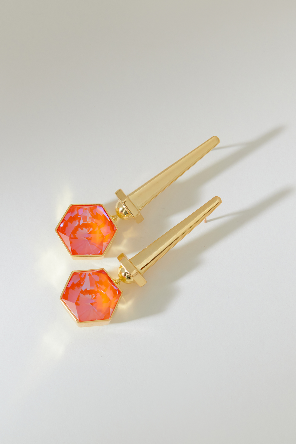 Hexa Crystal Earring - Orange Dawn