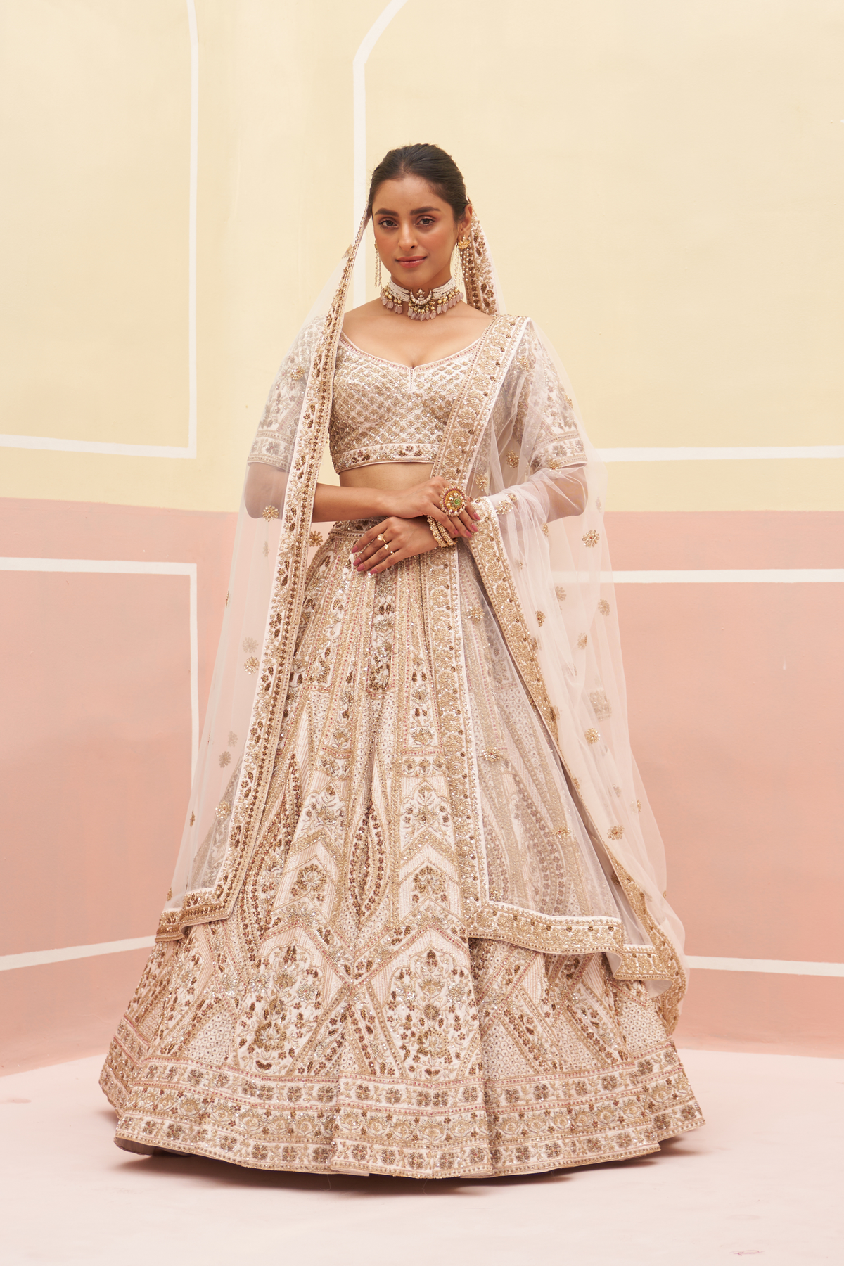 Blush Pink Raw Silk Lehenga Set