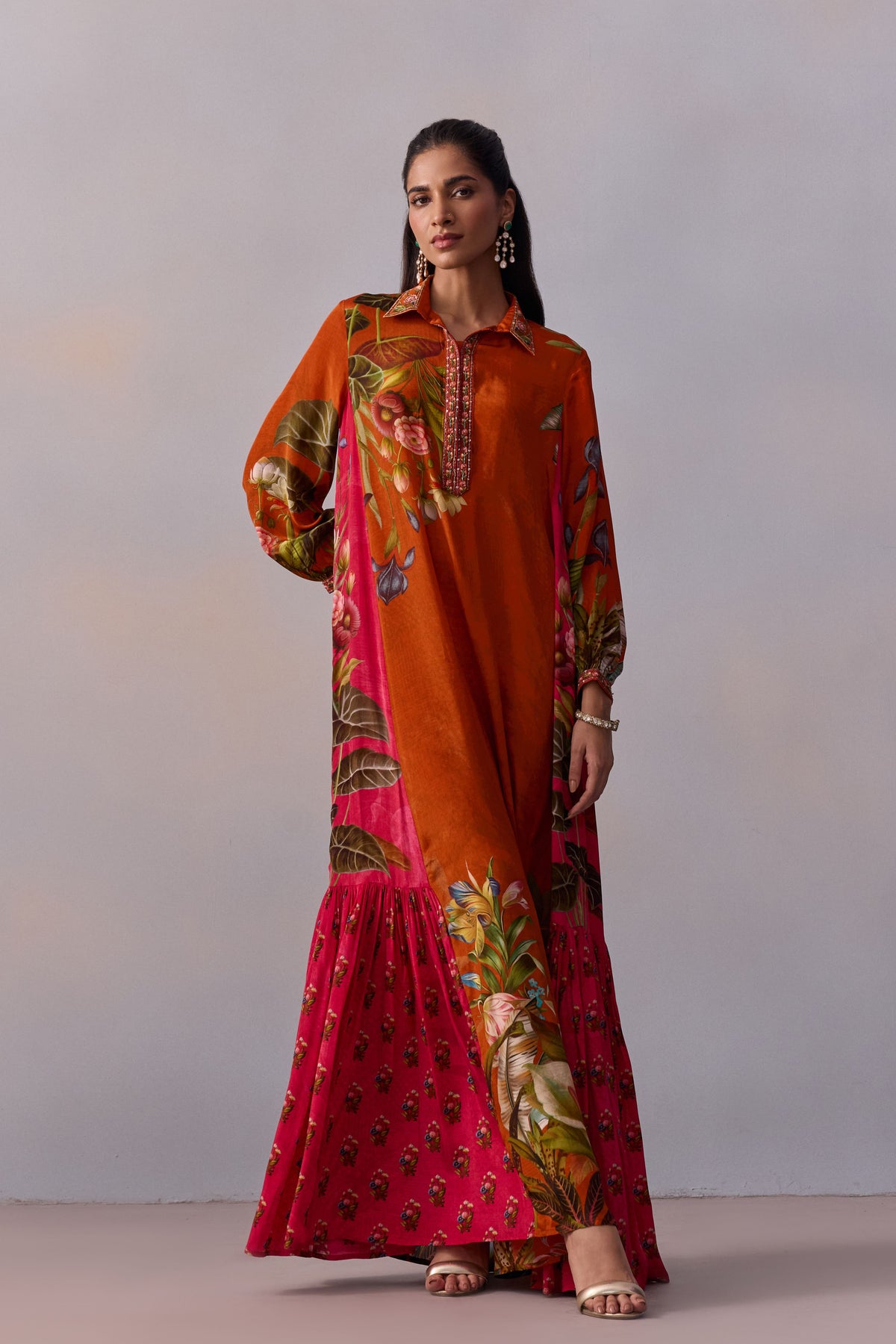 Sunset Orange Elira Dress