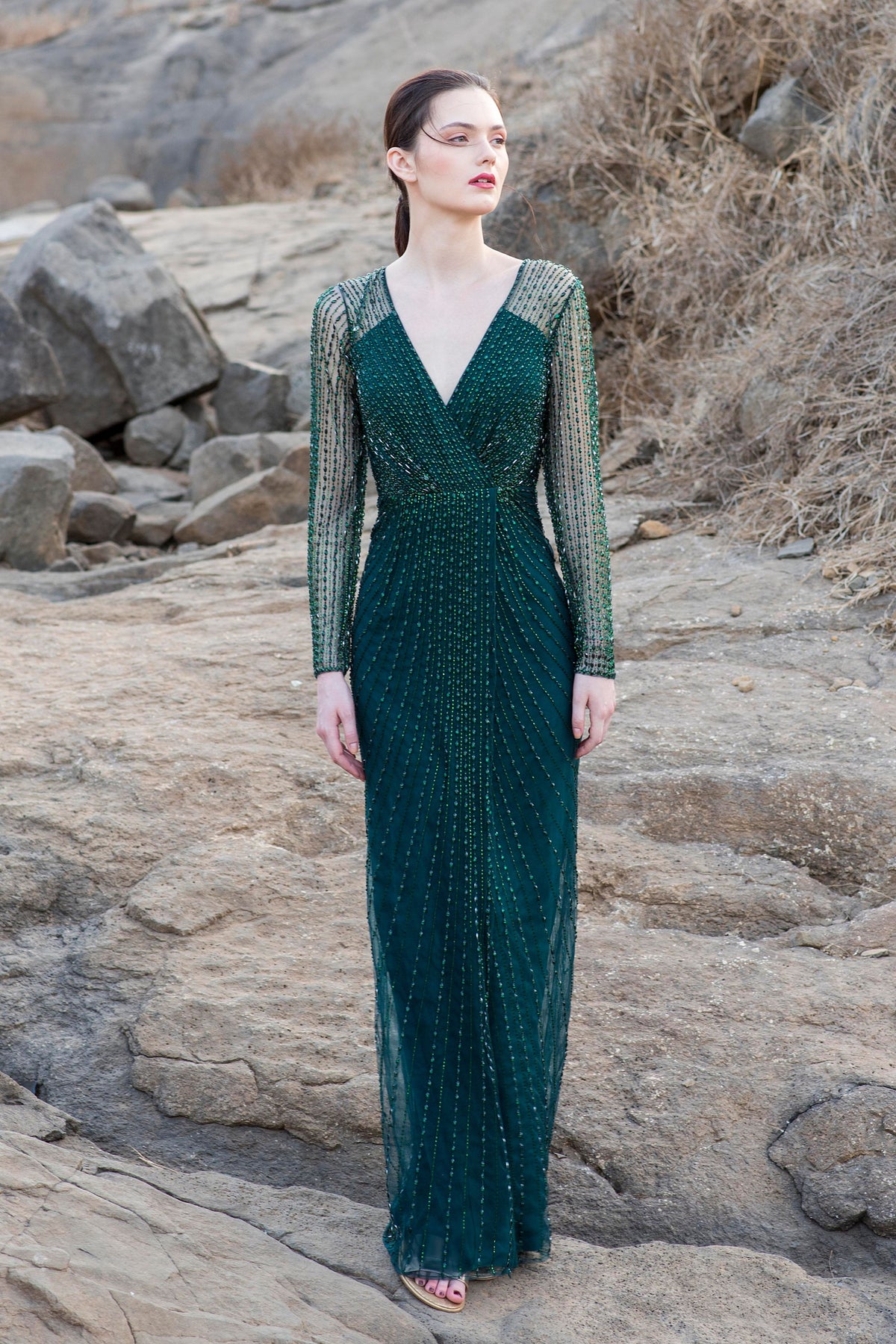 Green Slim Gown