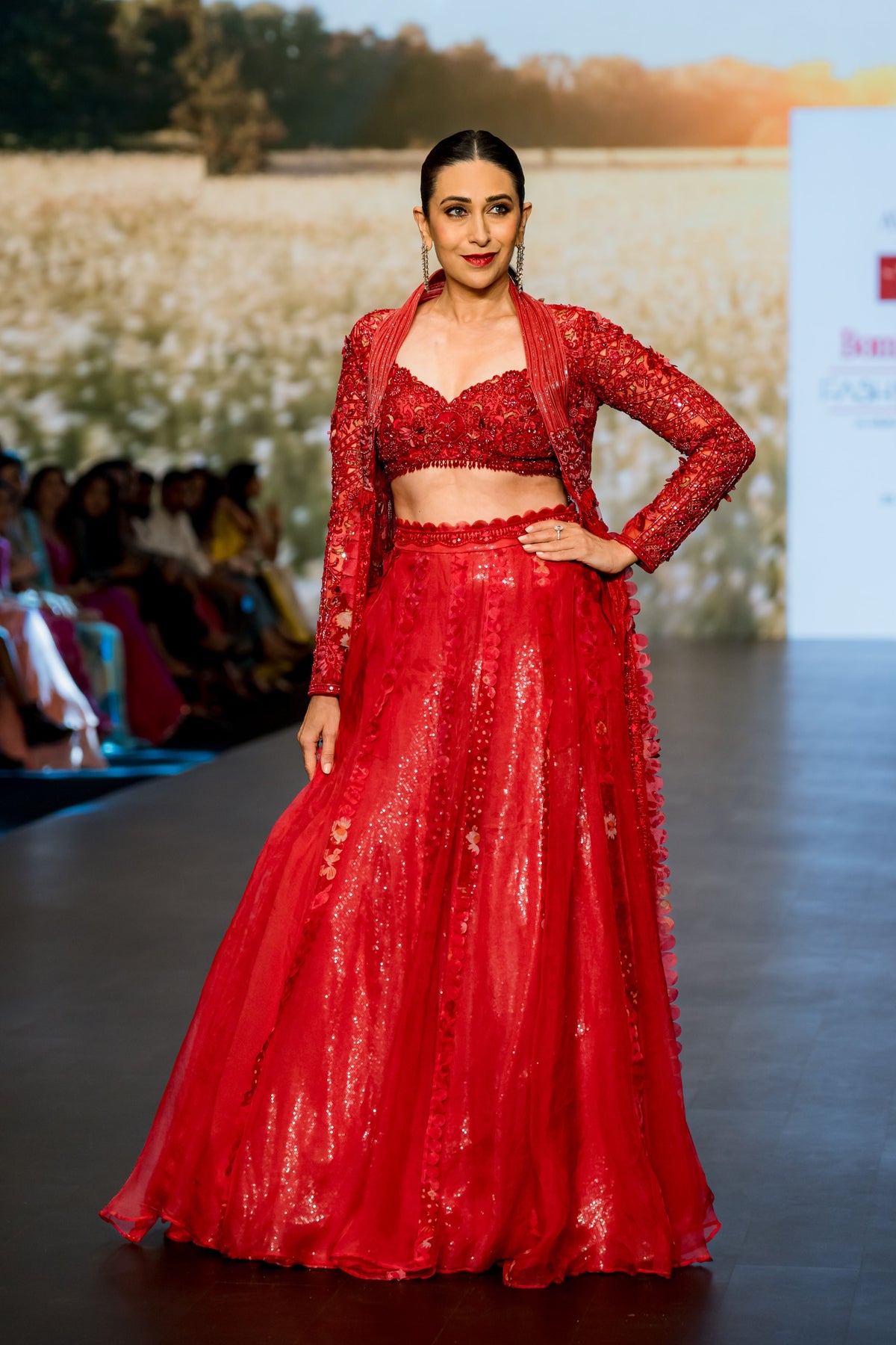 Coral Red Lehenga Set