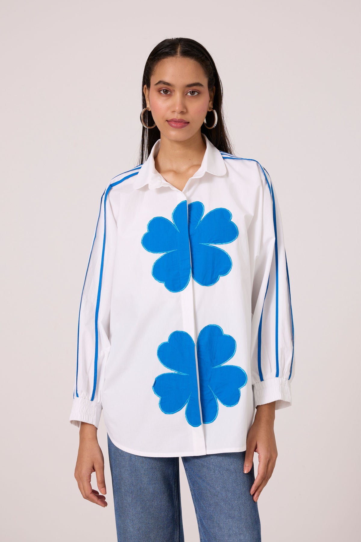 Brooke Applique Bright White Shirt