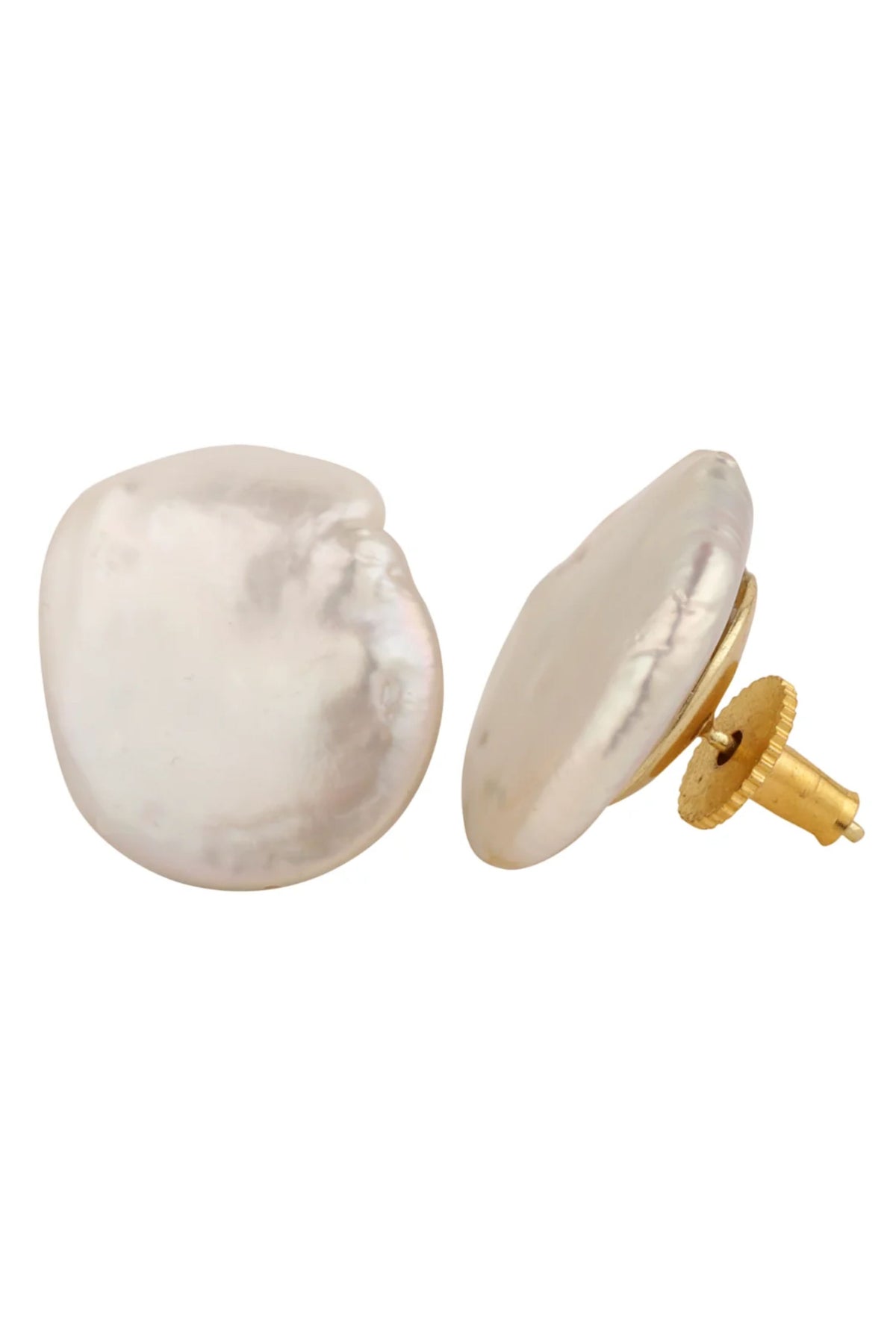 White Baroque Studs Earring