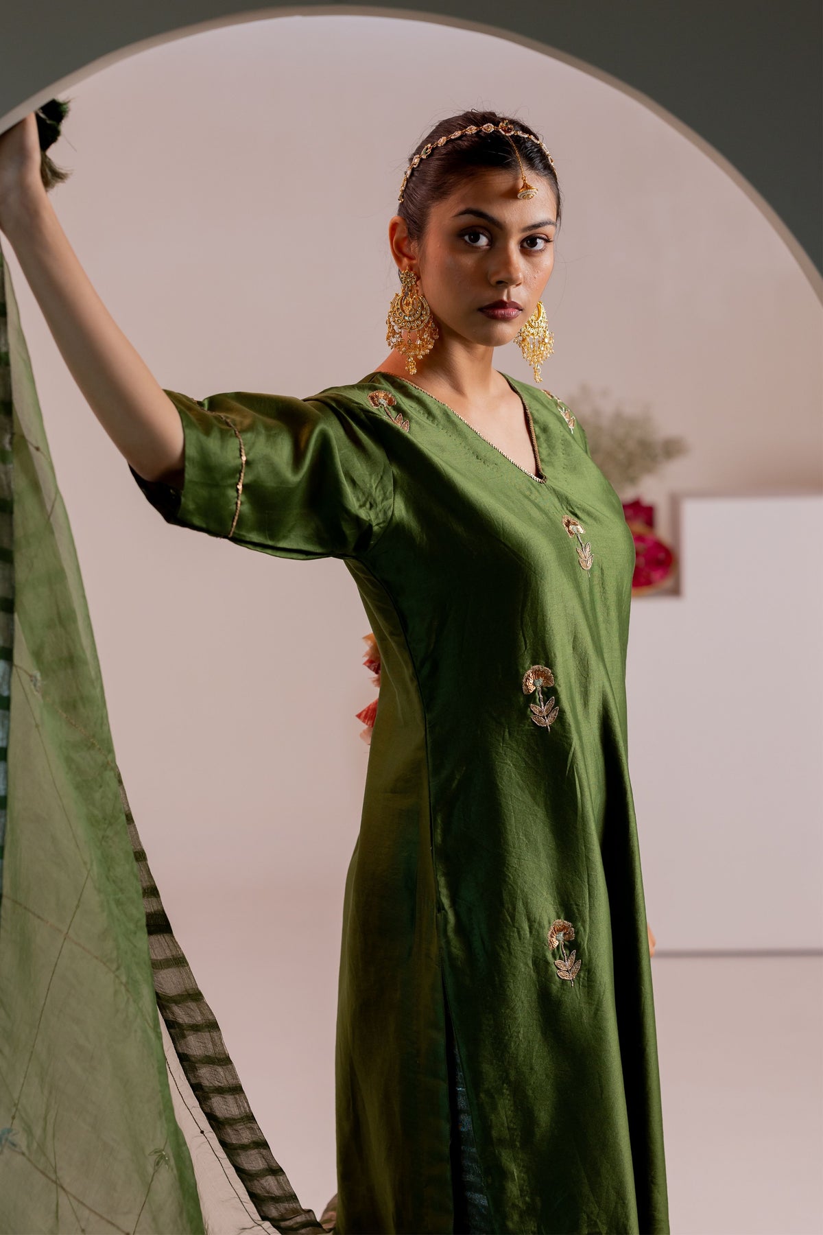 Sidhyaa Green Kurta Set