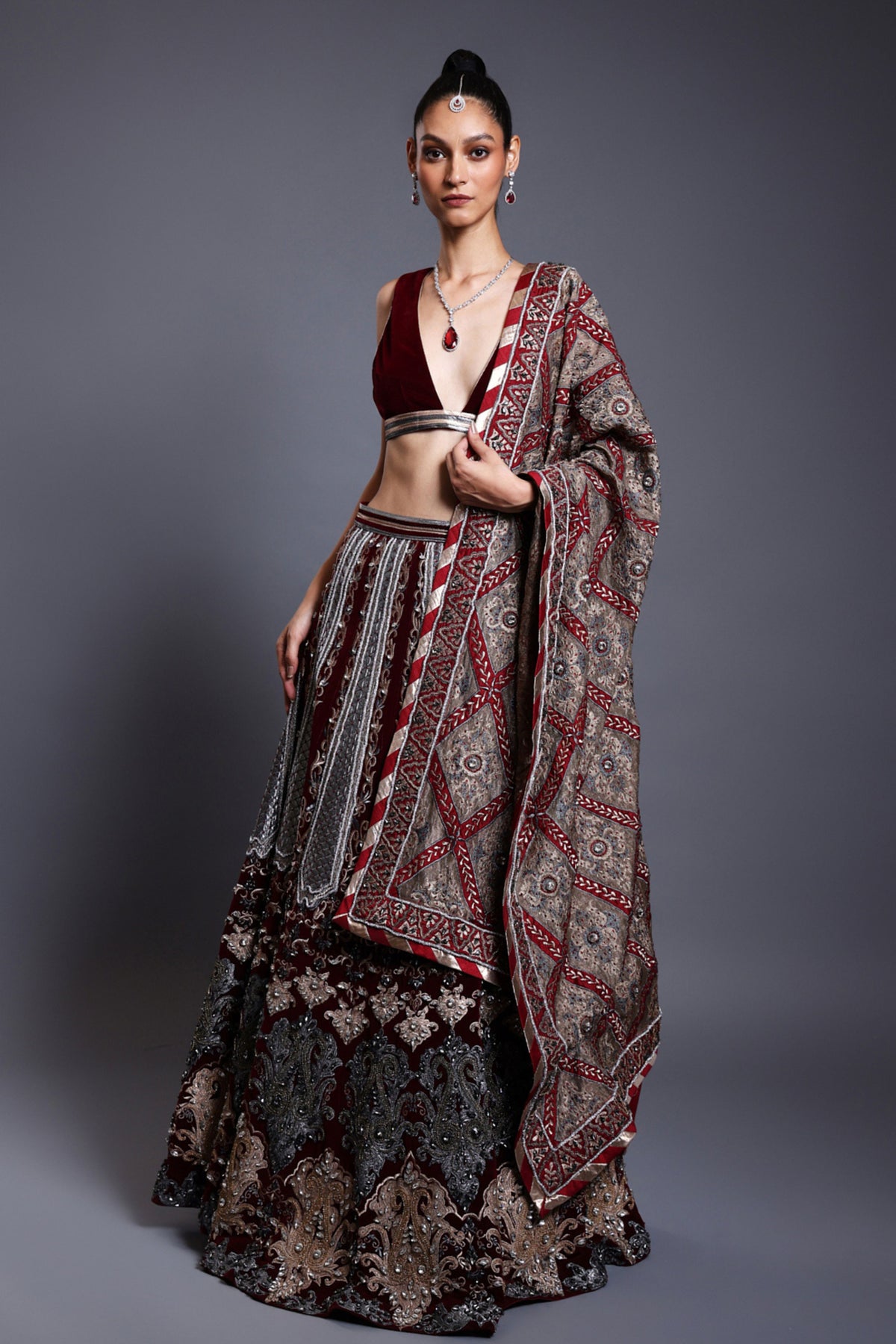 Maroon Lehenga Set