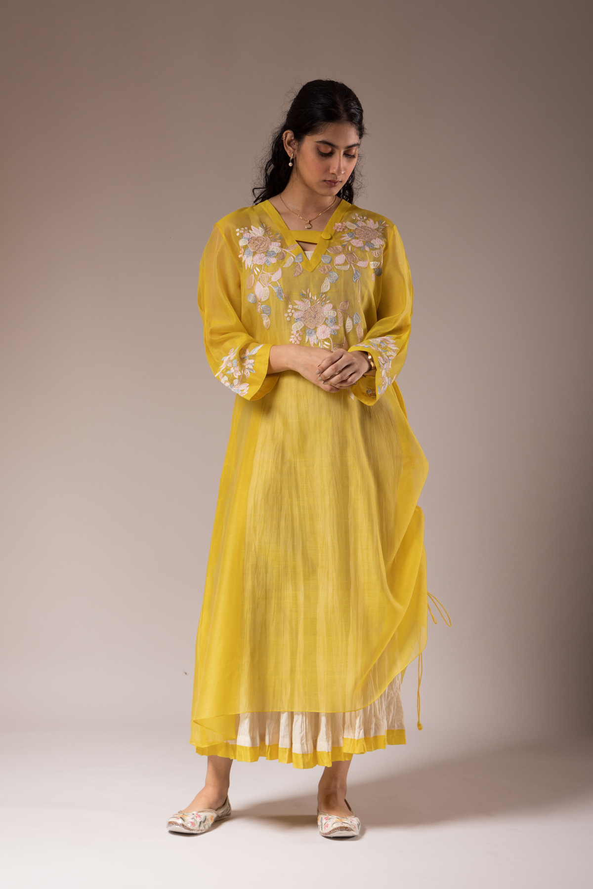 Yellow Chanderi Dress