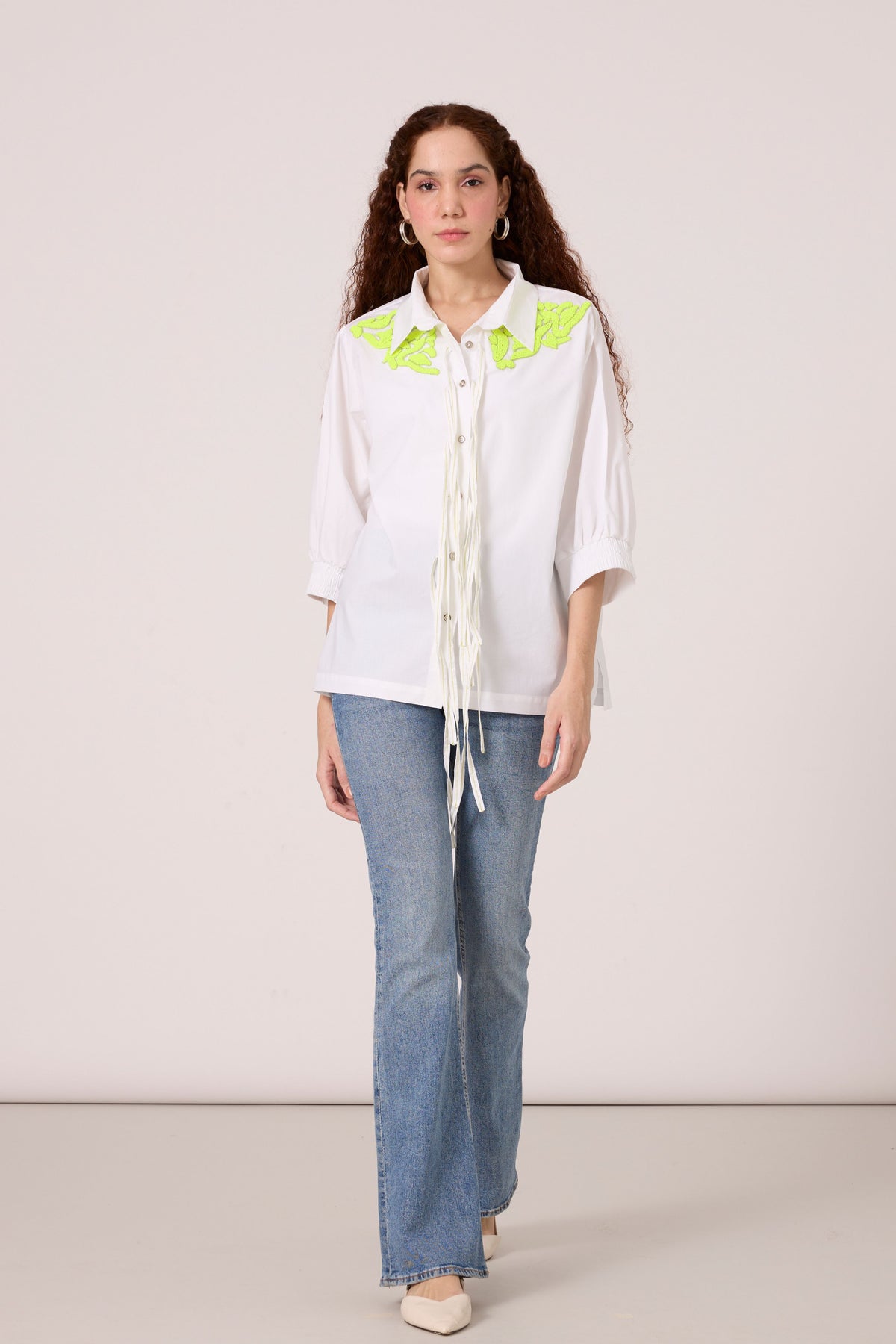 Emory Applique White Shirt