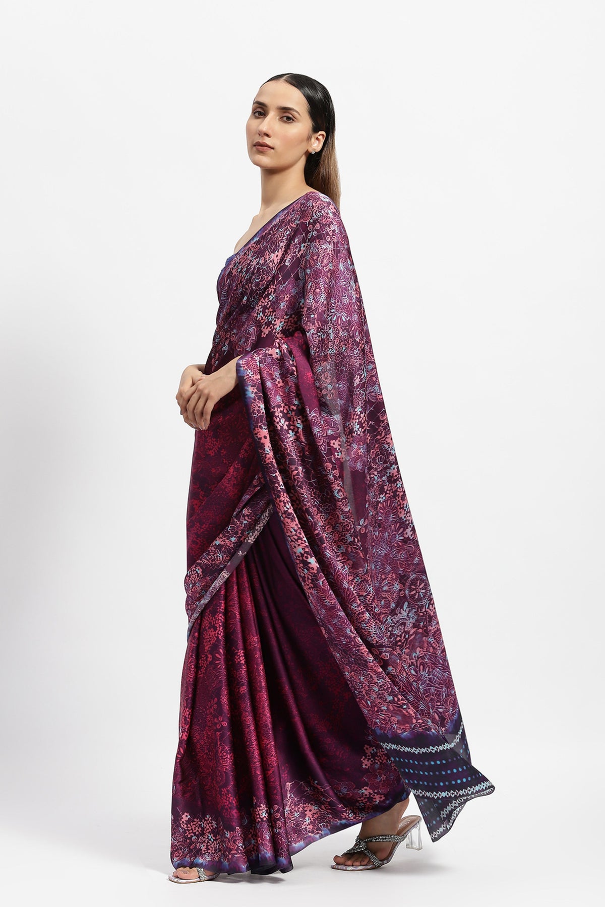 Purple Rain Printed Saree