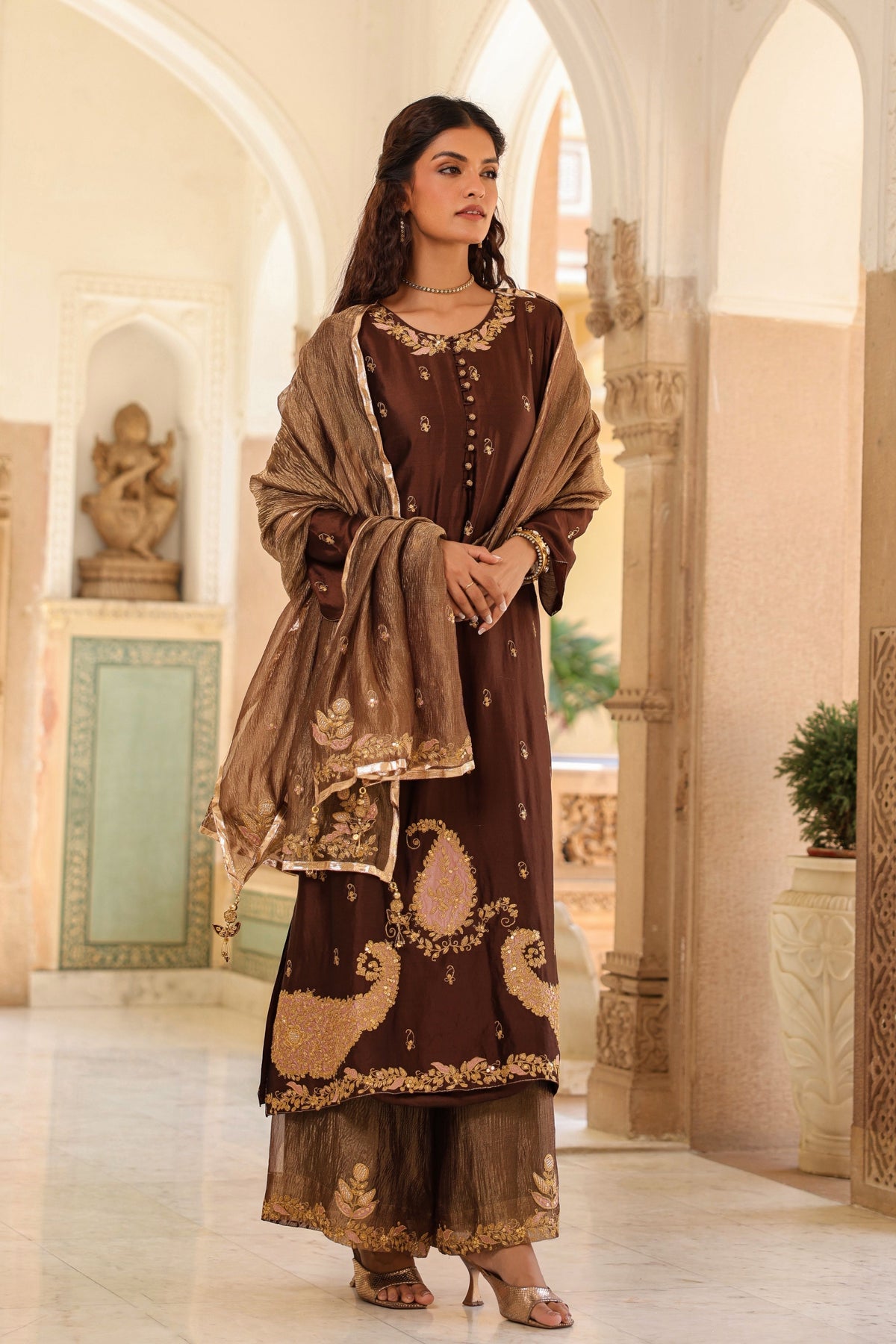 Riwayat Applique Long Kurta Set