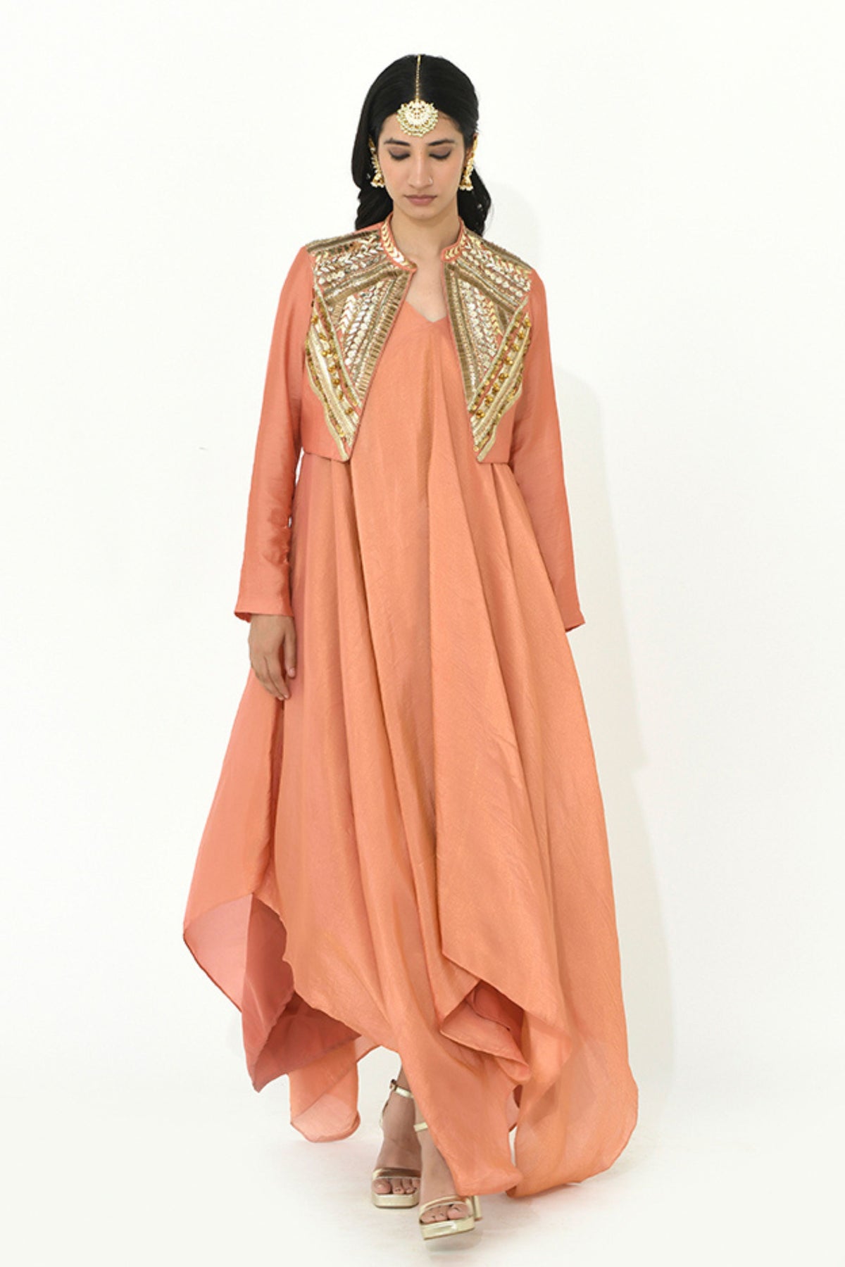 Apricot Jacket With Dress