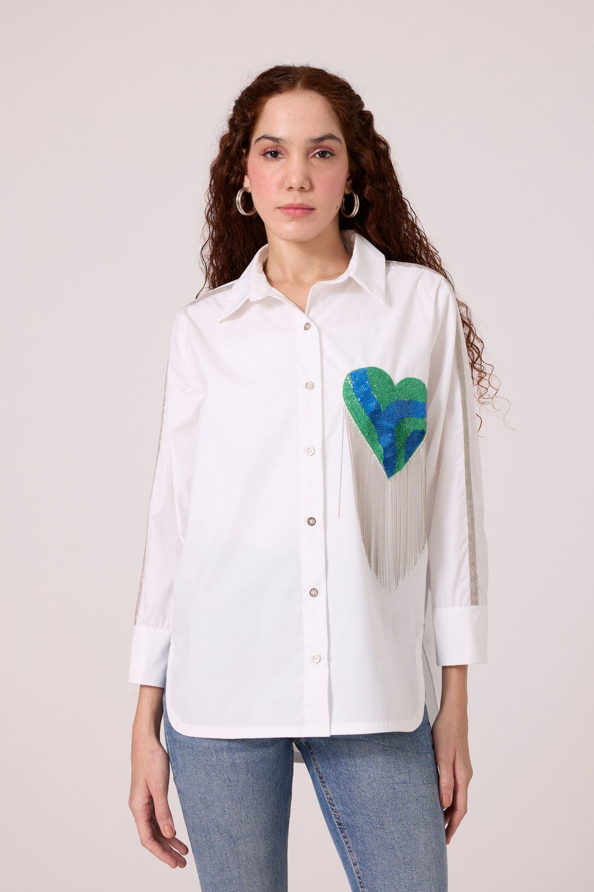 Emille Applique Bright White Shirt