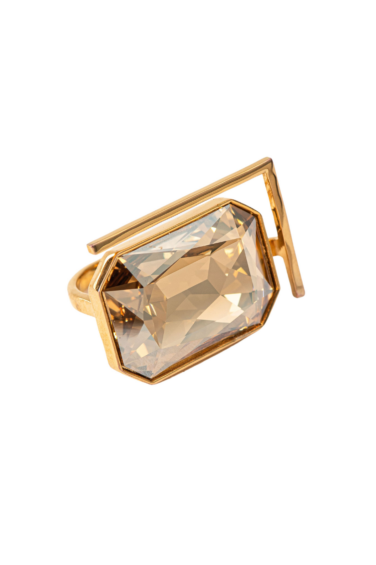 Radiance Crystal Cocktail Ring - Gold