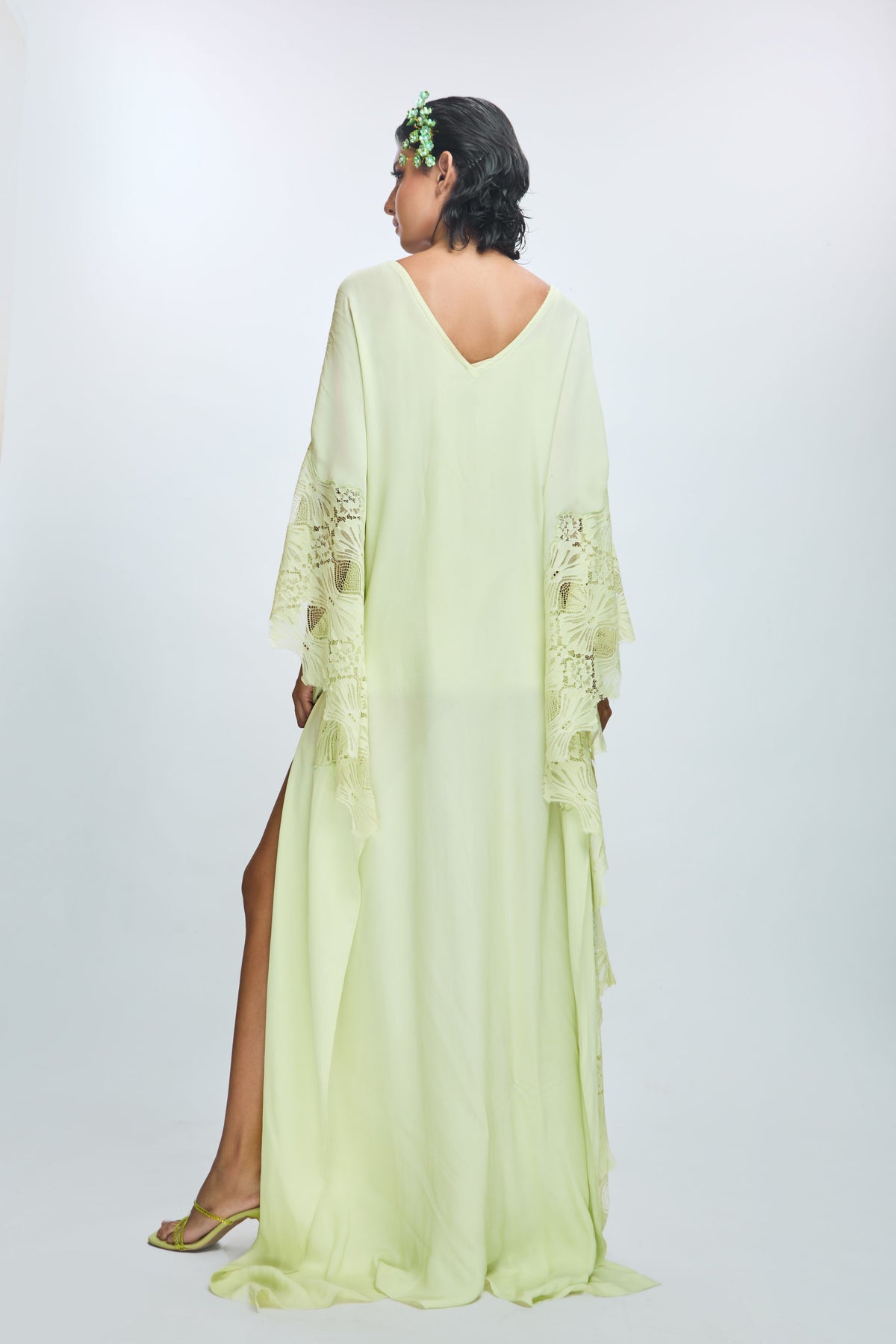 Cool Matcha Georgette Kaftan