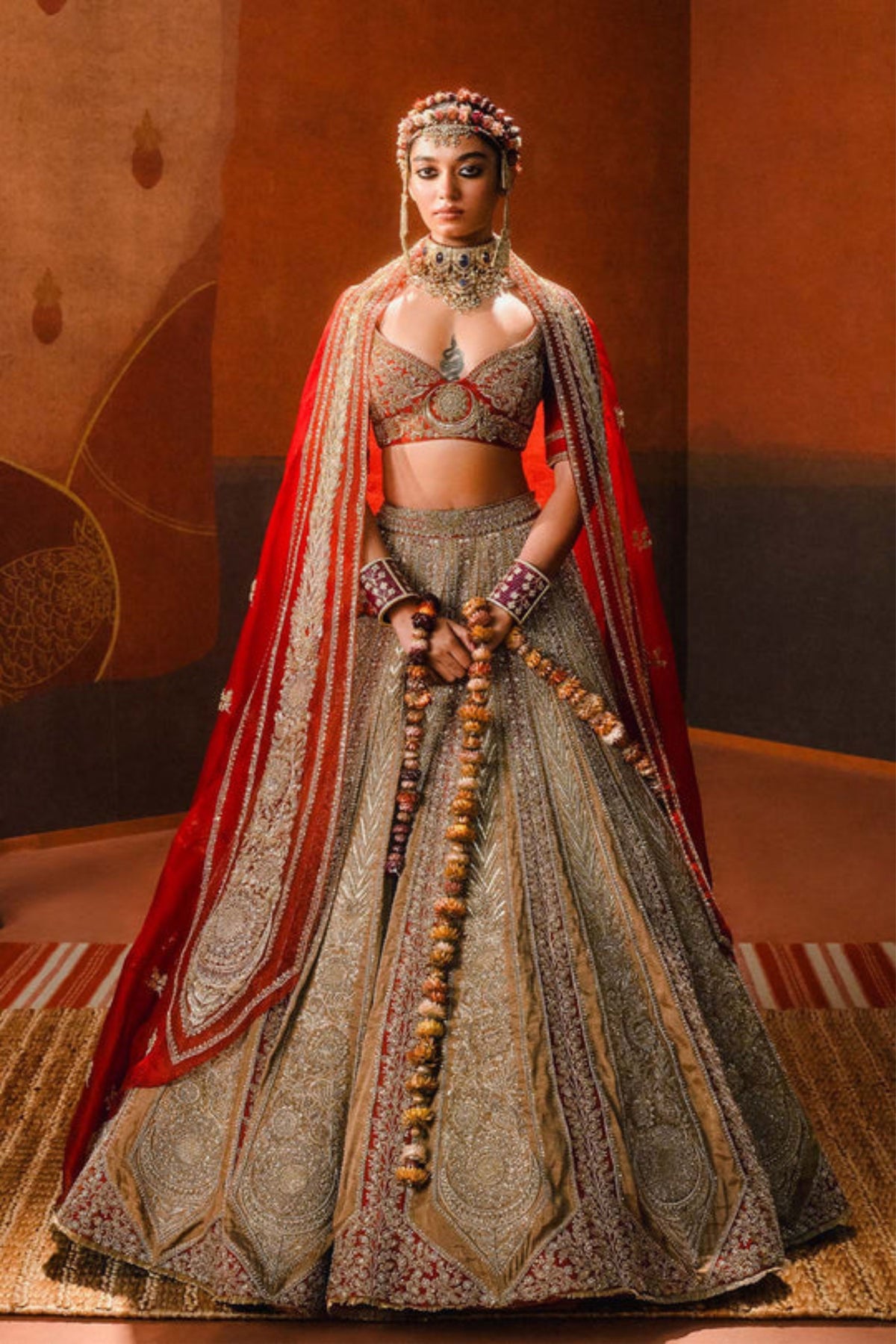 Khubani Meetha Dark Rust Lehenga