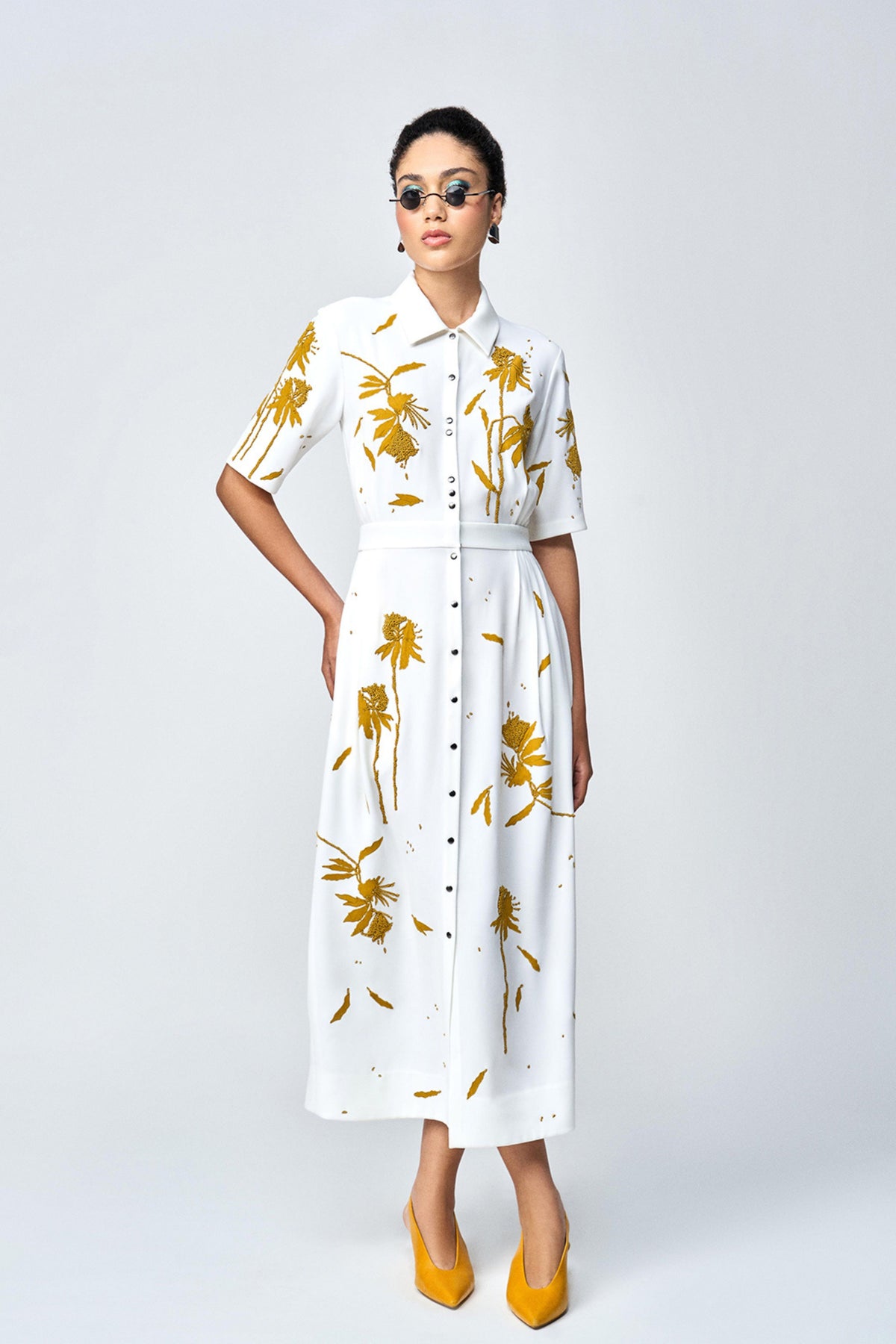 Ivory Embroidery Long Dress