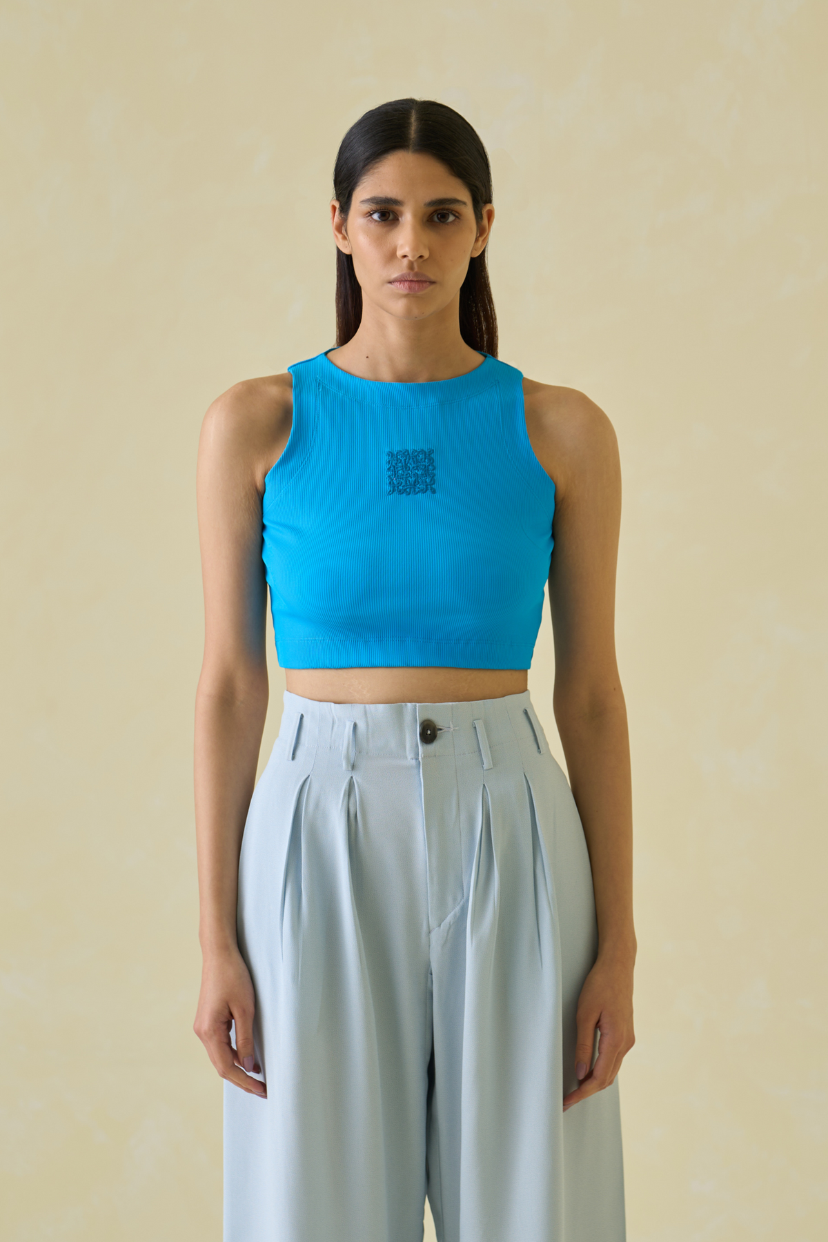 Deep Sky Kolam Cropped Tank Top