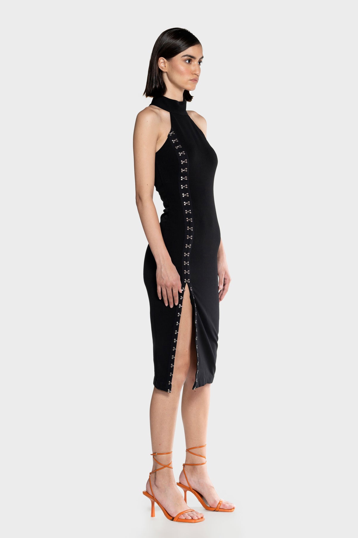 Hook Detailed Midi Dress