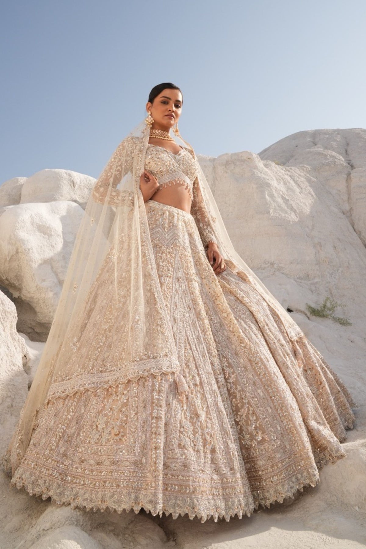 Ivory Gold Embellished Lehenga Set